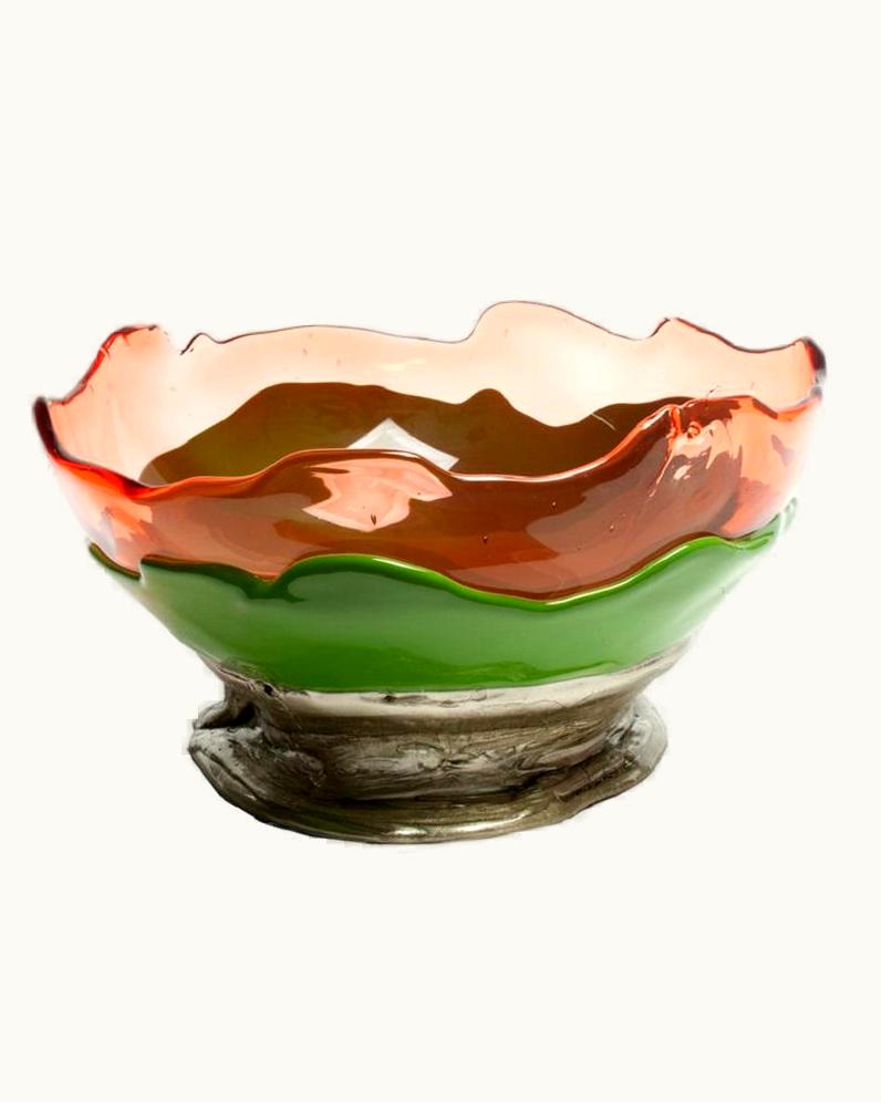 Gaetano Pesce Gaetano Pesce Big Collina Medium Resin Basket Extra In Ruby, Green And Bronze By Gaetano Pesce