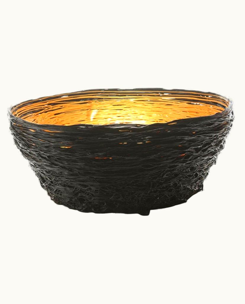 Gaetano Pesce Gaetano Pesce Tutti Frutti I Special XL Resin Basket In Matt Black, Gold By Gaetano Pesce