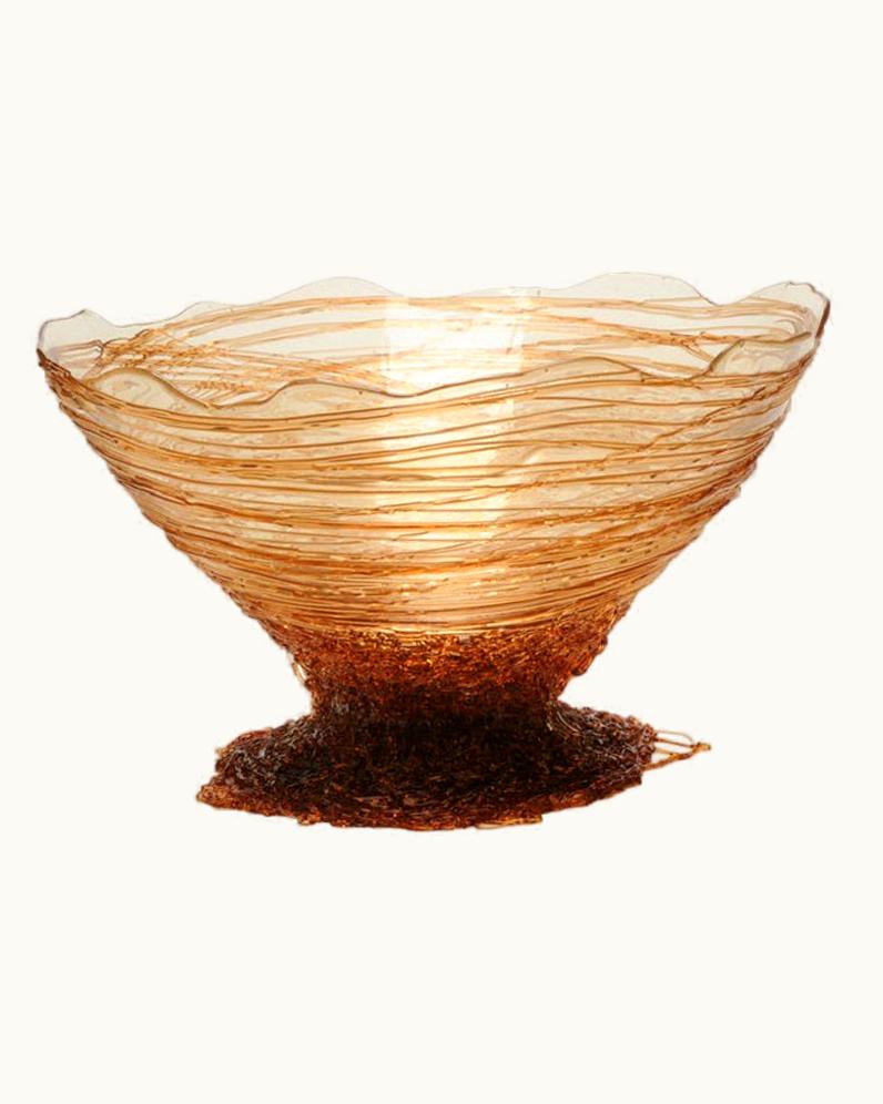 Gaetano Pesce Gaetano Pesce Ogiva XL Resin Basket In Clear And Amber By Gaetano Pesce