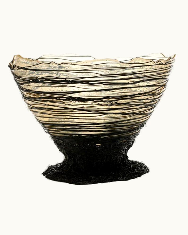 Gaetano Pesce Gaetano Pesce Ogiva Large Resin Basket In Clear And Black By Gaetano Pesce