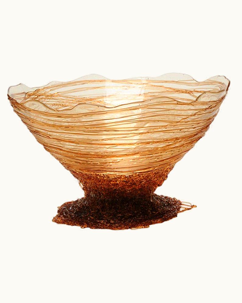 Gaetano Pesce Gaetano Pesce Ogiva Large Resin Basket In Clear And Amber By Gaetano Pesce