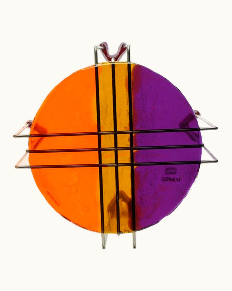 Gaetano Pesce Gaetano Pesce Single Size XL Medium Triple Play Coffee Table In Orange, Amber And Purple