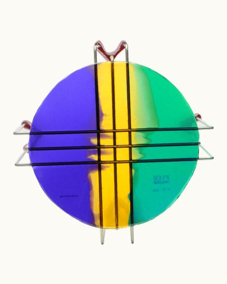 Gaetano Pesce Gaetano Pesce Single Size XL Medium Triple Play Coffee Table In Purple, Amber And Green