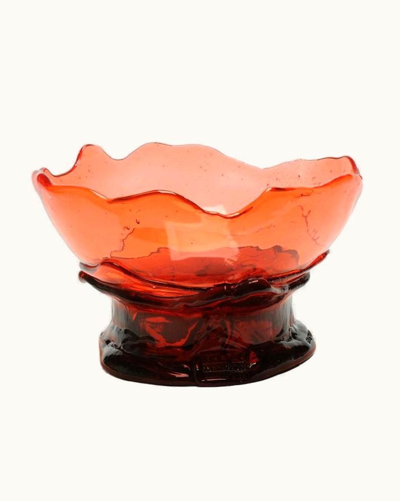 Gaetano Pesce Gaetano Pesce Big Collina Large Resin Basket In Clear Dark And Light Ruby By Gaetano Pesce