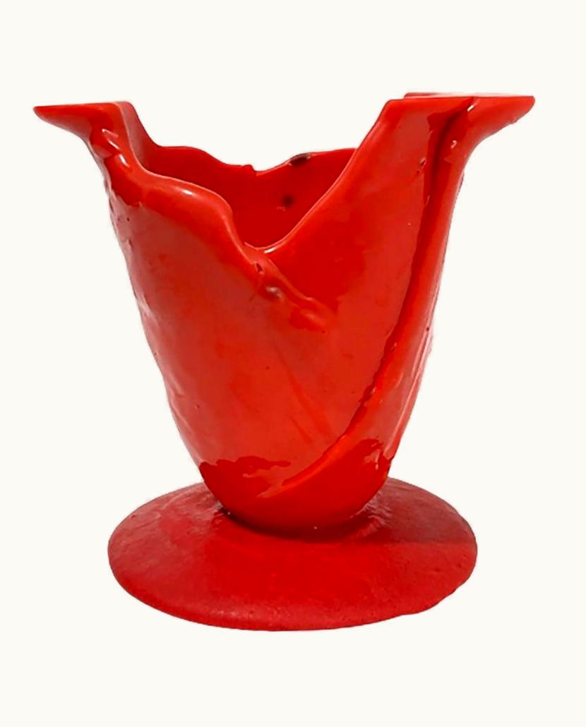 Gaetano Pesce Gaetano Pesce Vase I'l Rumore Del Tempo, Red, By Gaetano Pesco For Fish Design