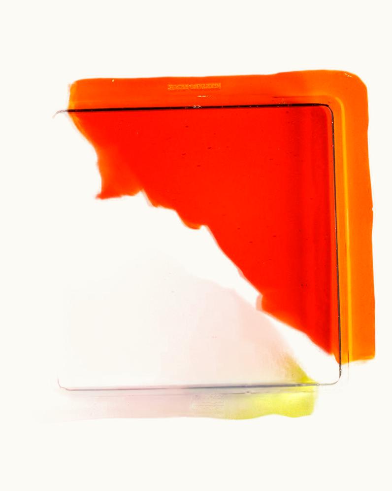 Gaetano Pesce Gaetano Pesce Try-Tray Small Square Tray In Clear Orange, Clear, Clear Yellow By Gaetano Pesce