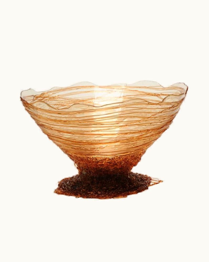 Gaetano Pesce Ogiva Medium Resin Basket In Clear And Amber By Gaetano Pesce