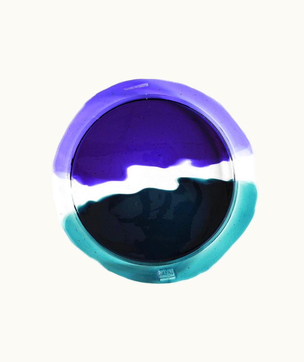 Gaetano Pesce Try-Tray Small Round Tray In Clear Purple, Clear, Emerald Green By Gaetano Pesce