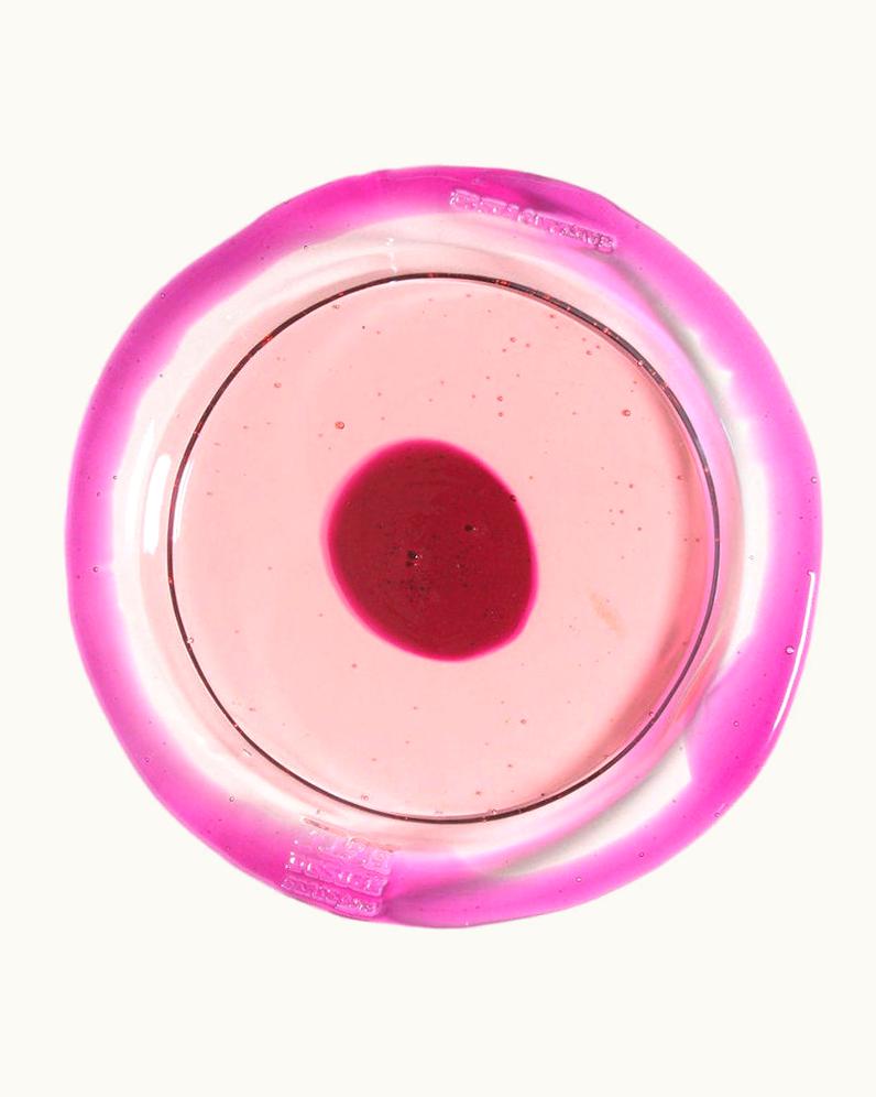 Gaetano Pesce Try-Tray Small Round Tray In Clear Light Ruby, Clear Fuchsia By Gaetano Pesce