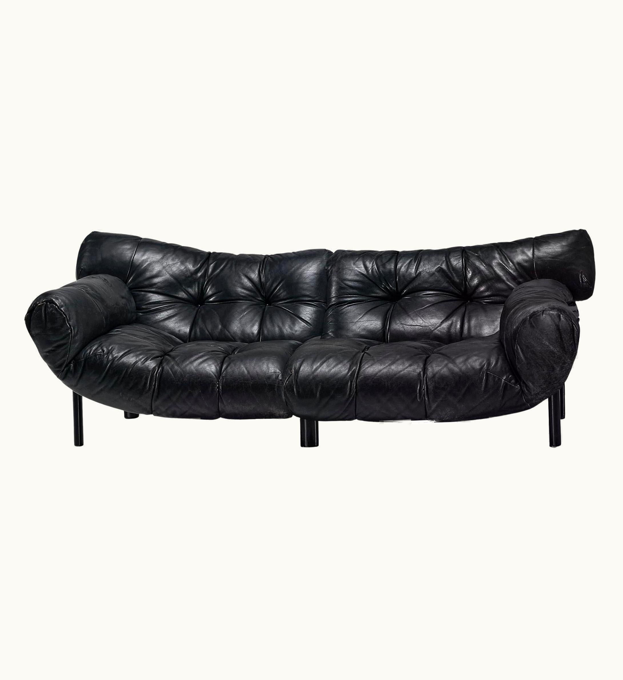 Angelo Mangiarotti Angelo Mangiarotti & Chiara Pampo 'Légère' Sofa In Black Leather
