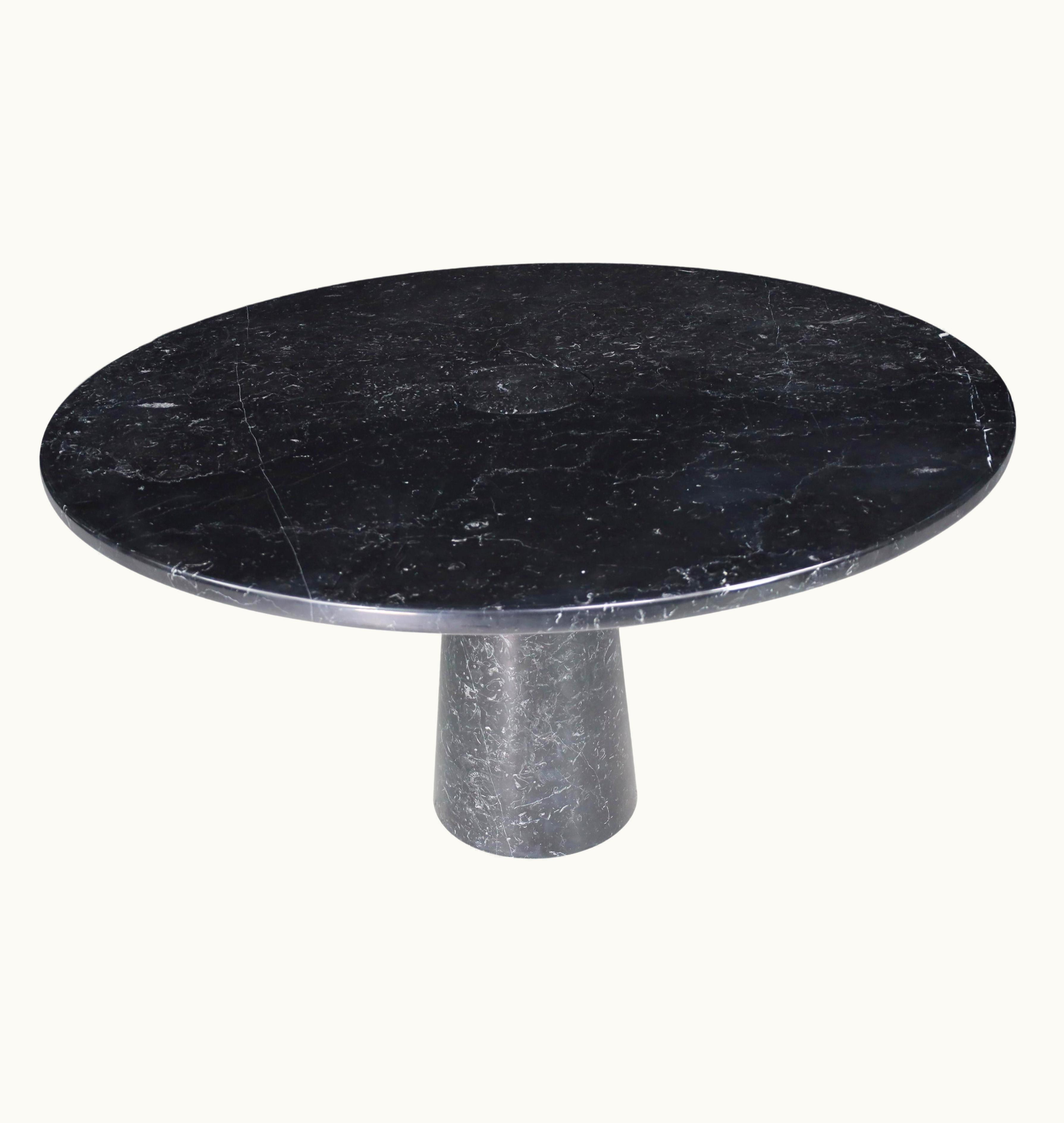 Angelo Mangiarotti Angelo Mangiarotti For Skipper 'Eros' Round Dining Table In Marquina Marble