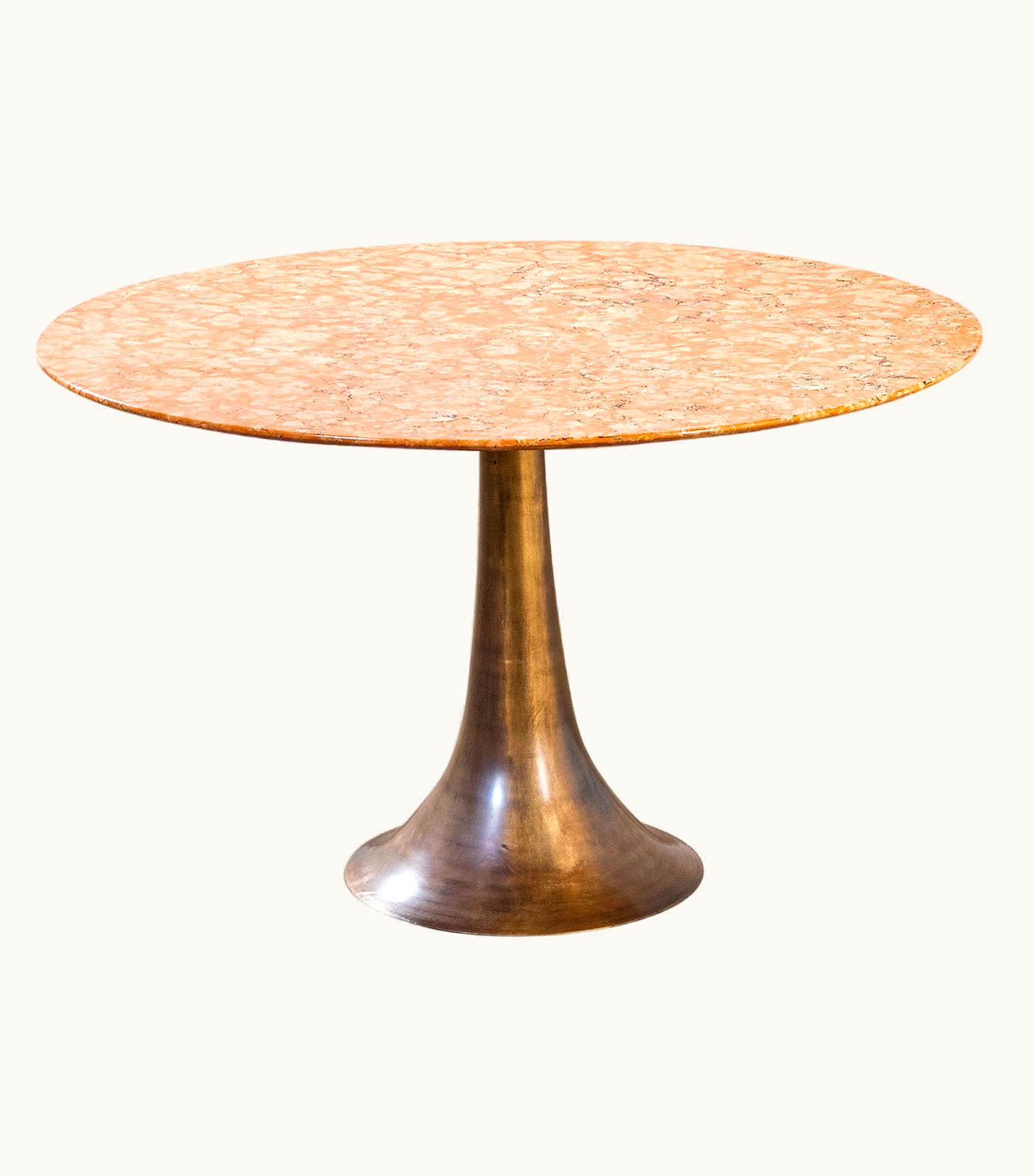 Angelo Mangiarotti Angelo Mangiarotti 20th Century Angelo Mangiarotti Bernini Table Mod. 302 Brass And Marble, 50s