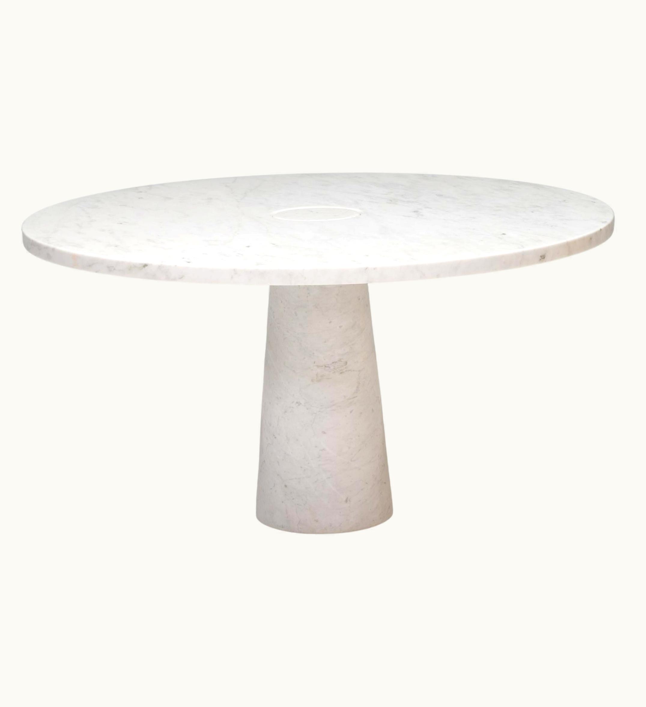 Angelo Mangiarotti Angelo Mangiarotti For Skipper Carrara Marble M1 T70 Round Dining Table, 1960s