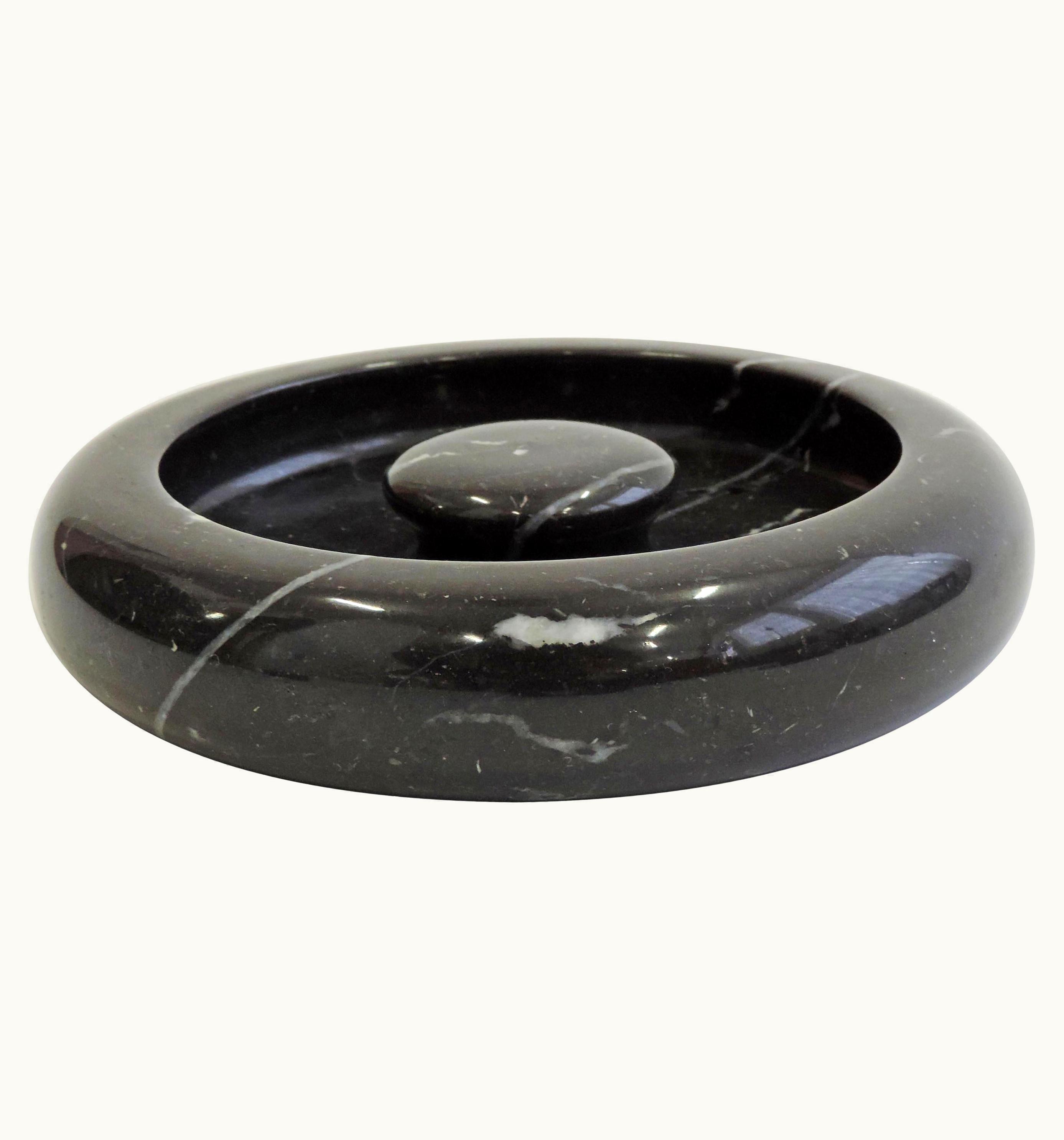 Angelo Mangiarotti Angelo Mangiarotti Black Marble Ashtray For Knoll, Italy 1960s