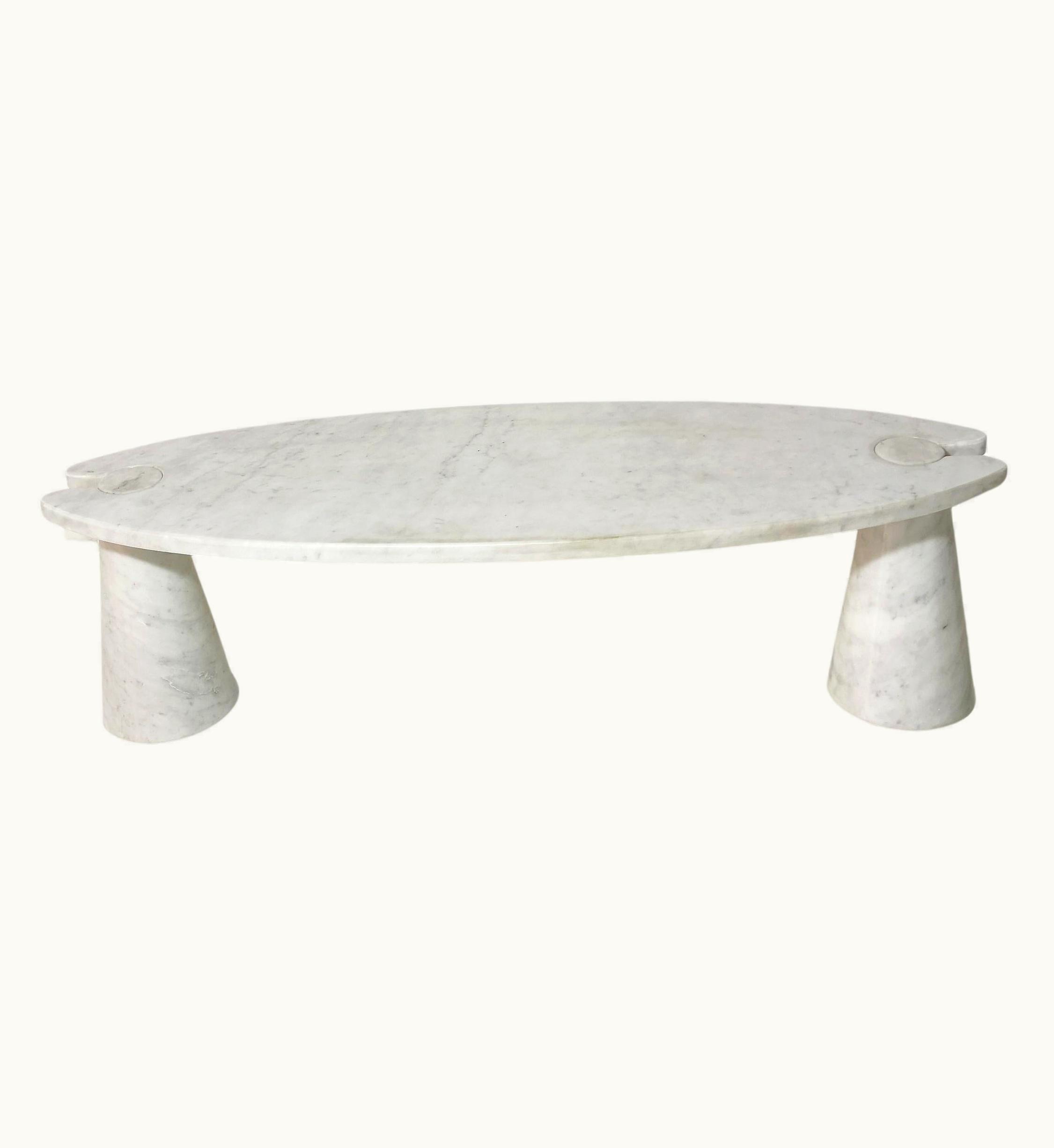 Angelo Mangiarotti Angelo Mangiarotti Coffee Table Carrara Marble Angelo Mangiarotti Midcentury Italy, 1970s