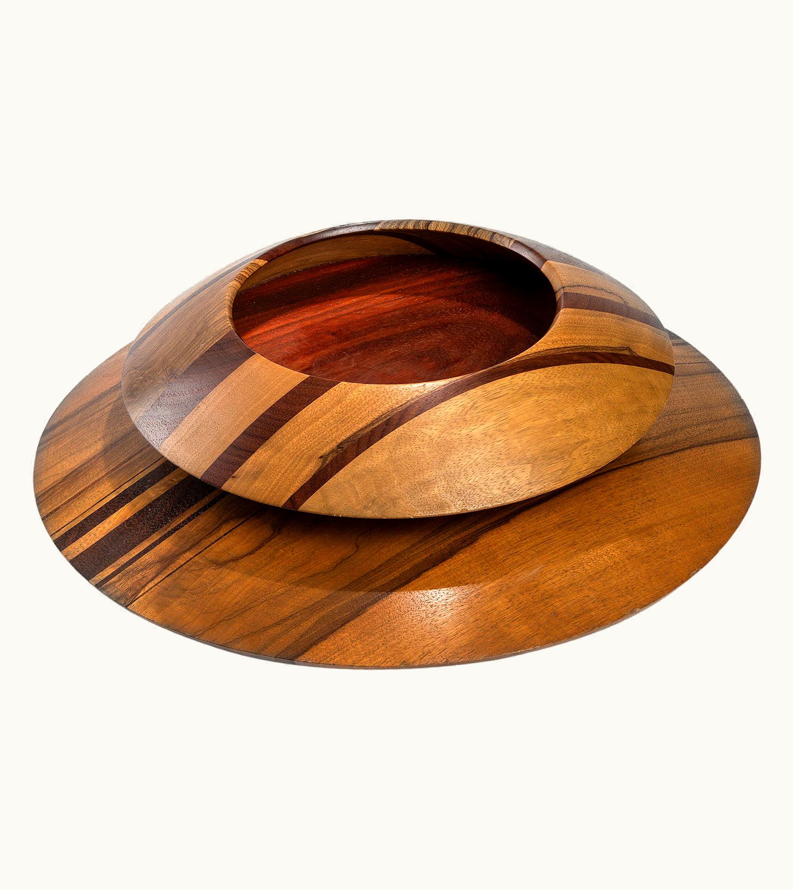 Angelo Mangiarotti Angelo Mangiarotti 20th Century Angelo Mangiarotti Pair Of Centerpieces For Gracchi In Wood, 80s