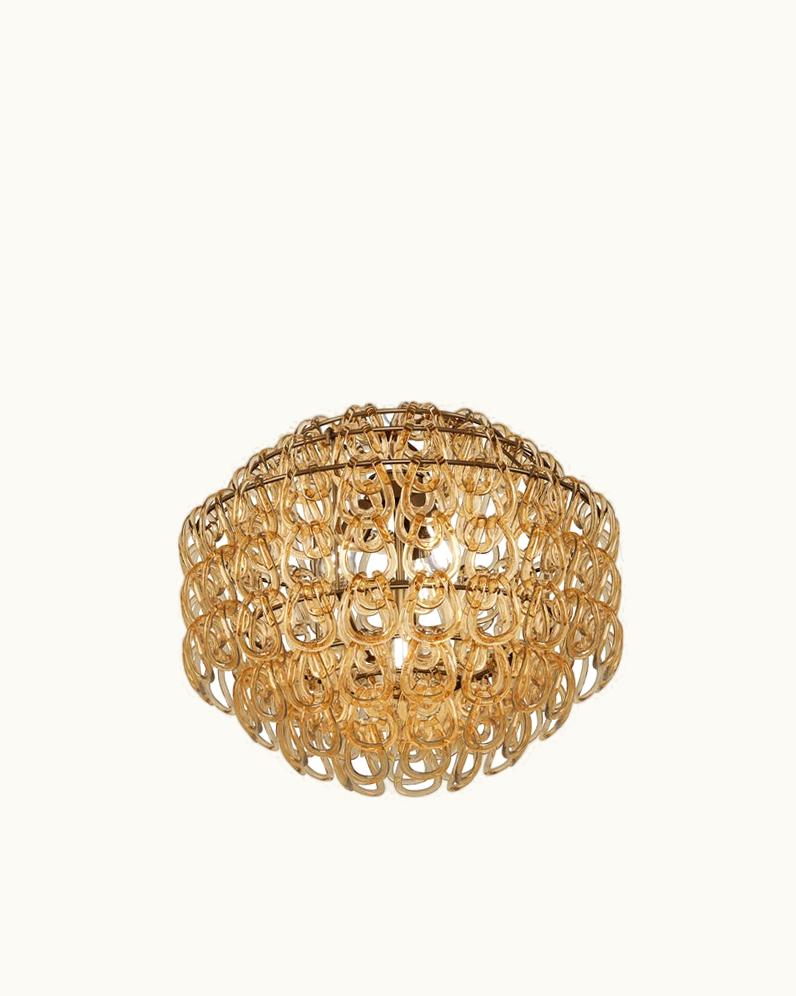 Angelo Mangiarotti Angelo Mangiarotti VIstosi Minigiogali SP 65 Pendant Light In Crystal Copper With Matt Bronze Frame