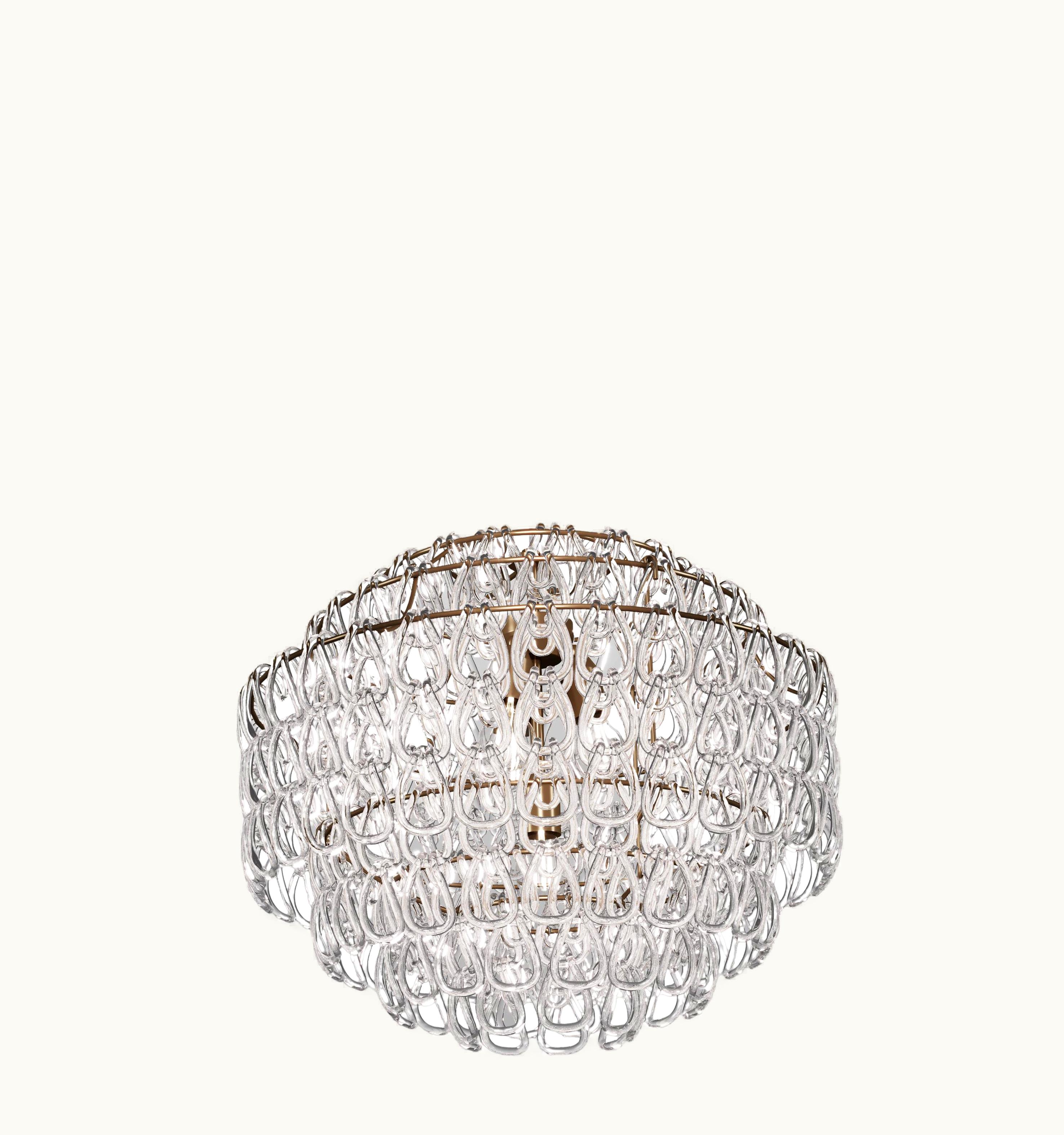 Angelo Mangiarotti Angelo Mangiarotti VIstosi Minigiogali SP 65 Pendant Light In Crystal Transparent With Bronze Frame