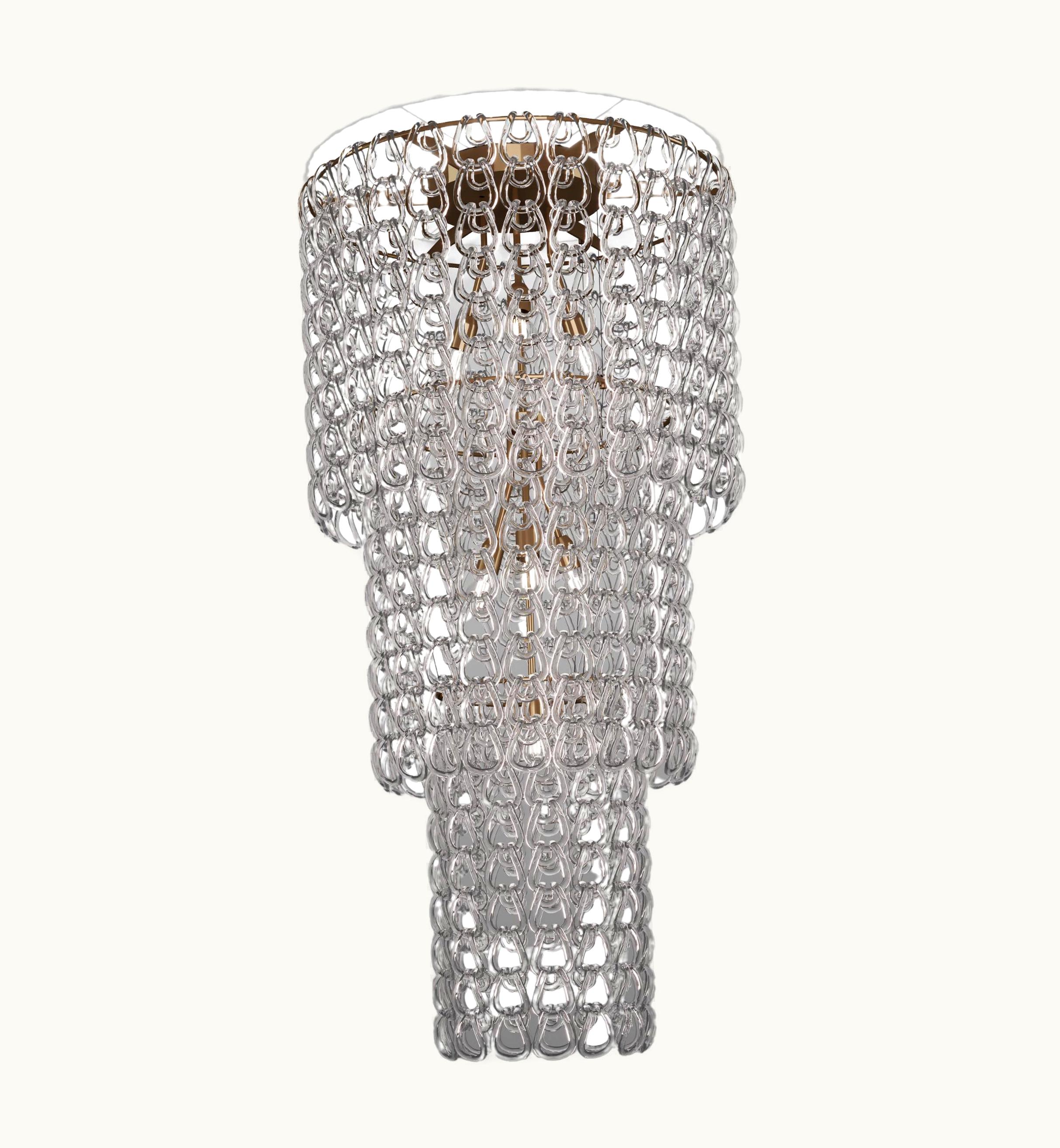 Angelo Mangiarotti Angelo Mangiarotti VIstosi Giogali PL CA3 Flush Mount In Crystal Transparent With Matt Bronze Frame