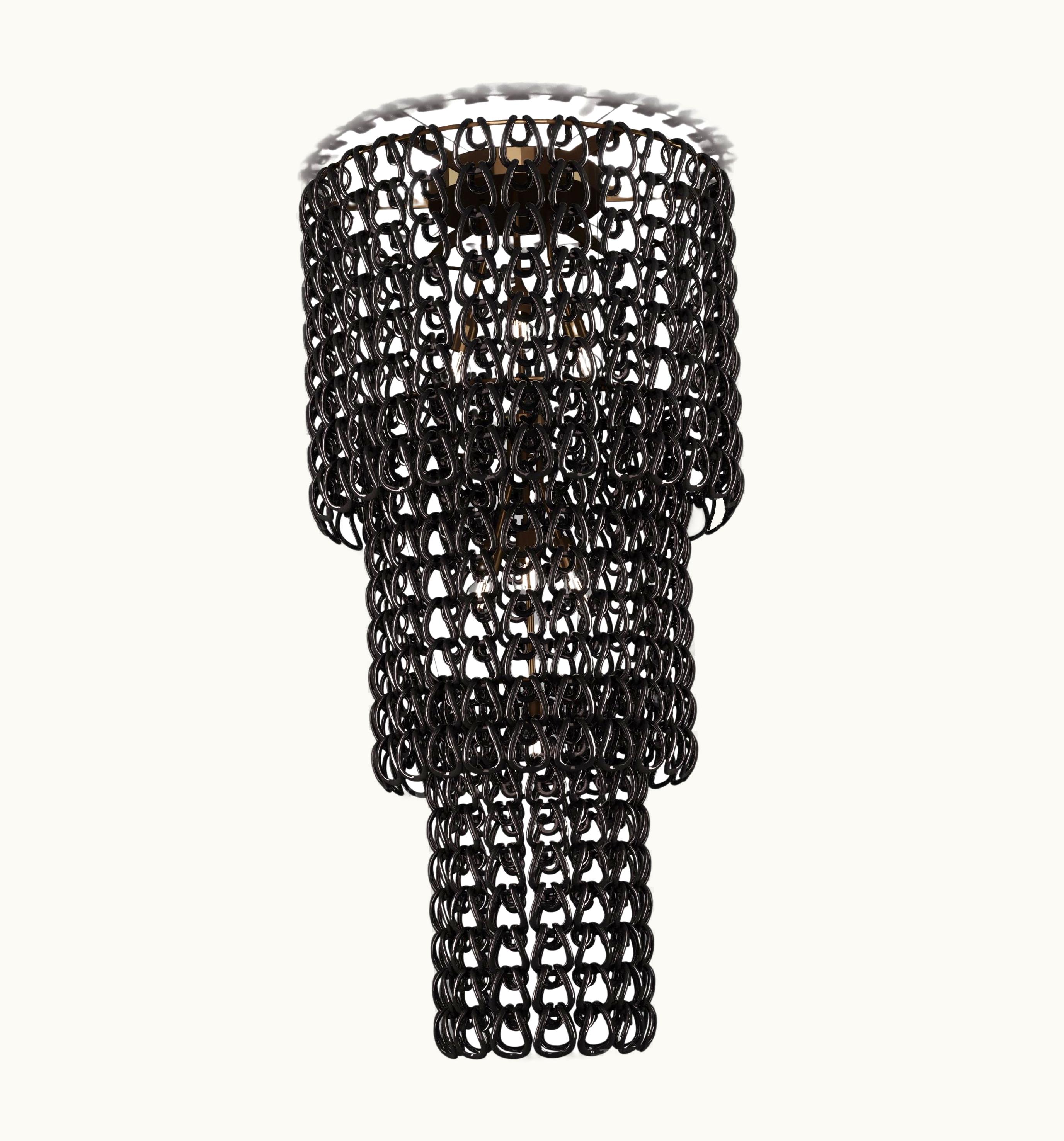 Angelo Mangiarotti Angelo Mangiarotti VIstosi Giogali PL CA3 Flush Mount In Black Glass With Matt Bronze Frame