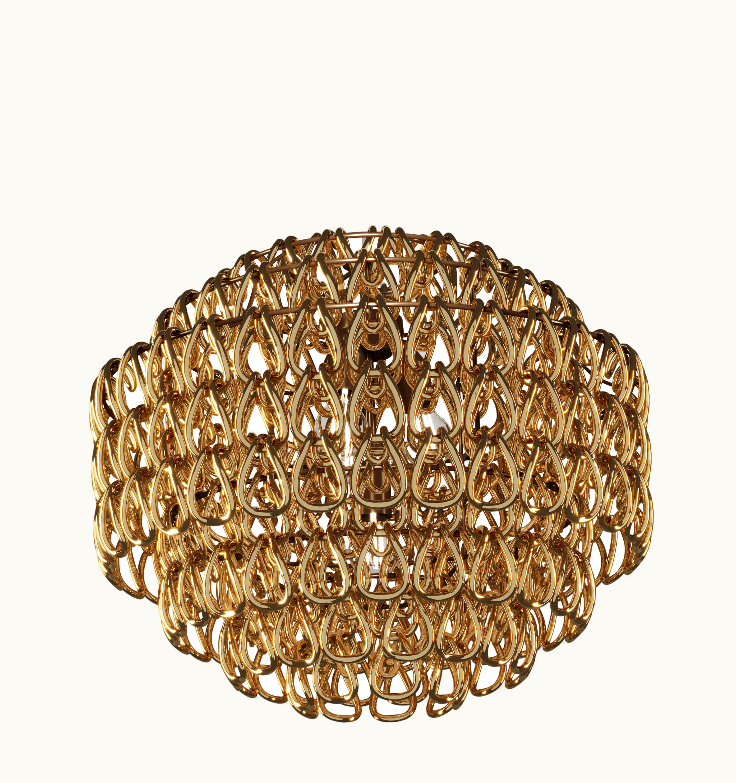 Angelo Mangiarotti Angelo Mangiarotti VIstosi Minigiogali SP 65 Pendant Light In Crystal Gold With Matt Bronze Frame