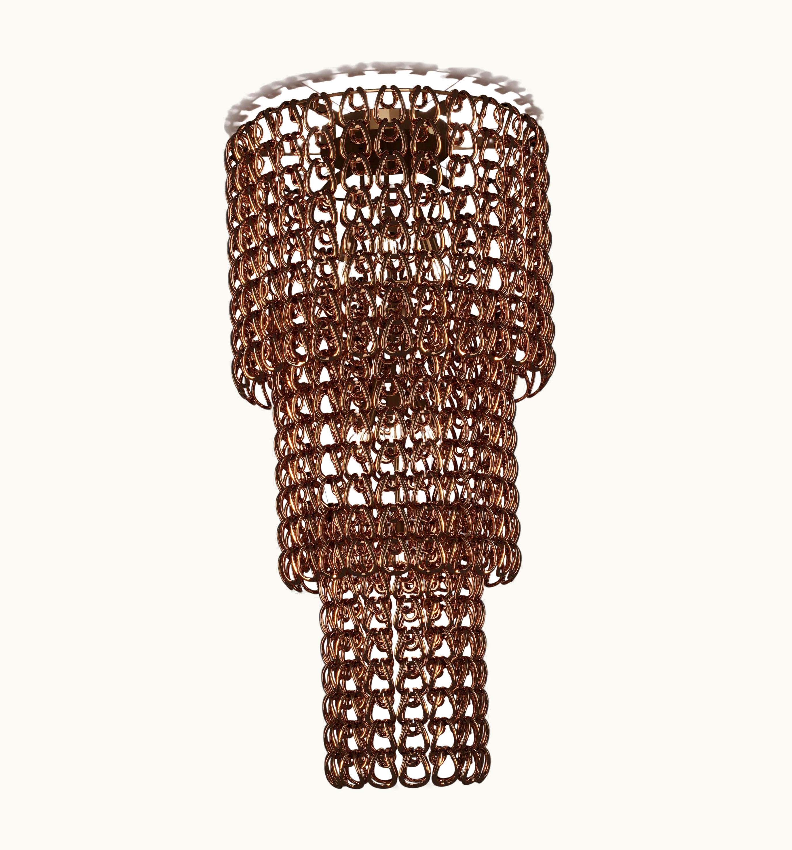 Angelo Mangiarotti Angelo Mangiarotti VIstosi Giogali PL CA3 Flush Mount In Crystal Copper With Matt Bronze Frame