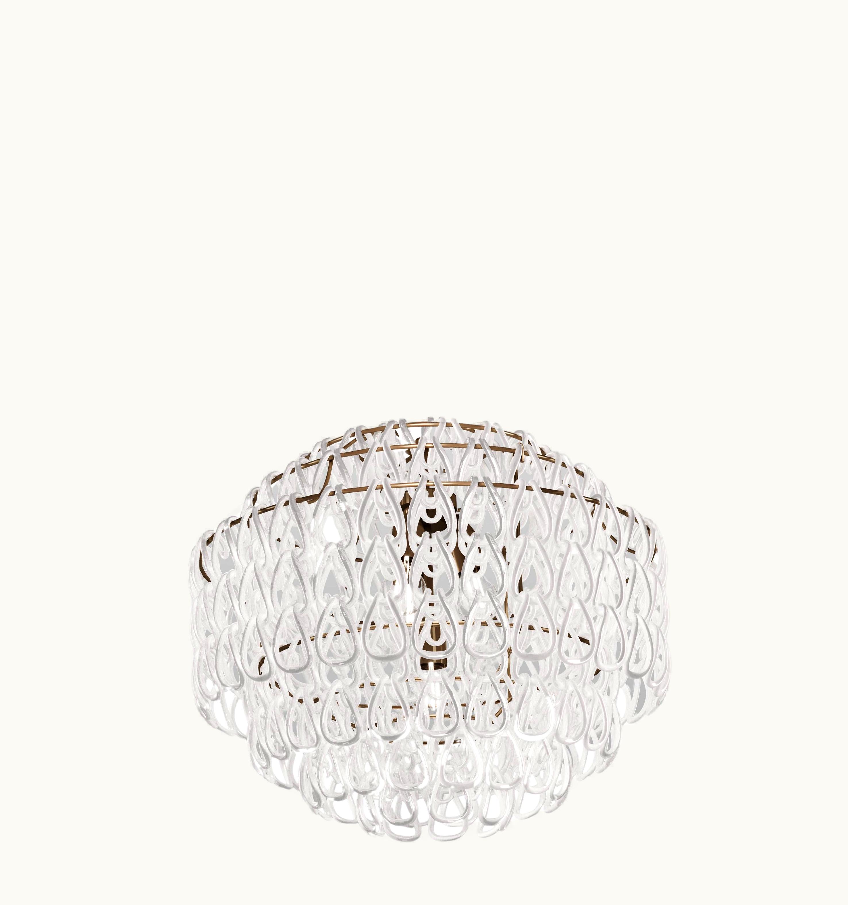 Angelo Mangiarotti Angelo Mangiarotti VIstosi Minigiogali SP 65 Pendant Light In White Glass With Matt Bronze Frame