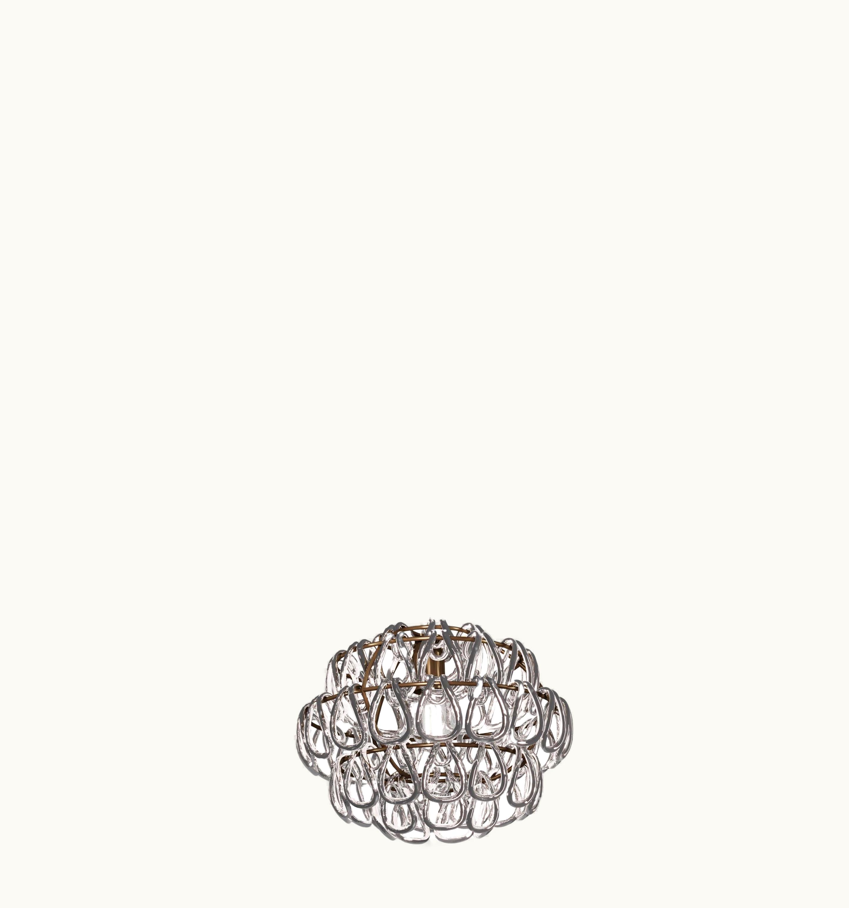 Angelo Mangiarotti Angelo Mangiarotti VIstosi Minigiogali SP 35 Pendant Light In Crystal Silver With Matt Bronze Frame
