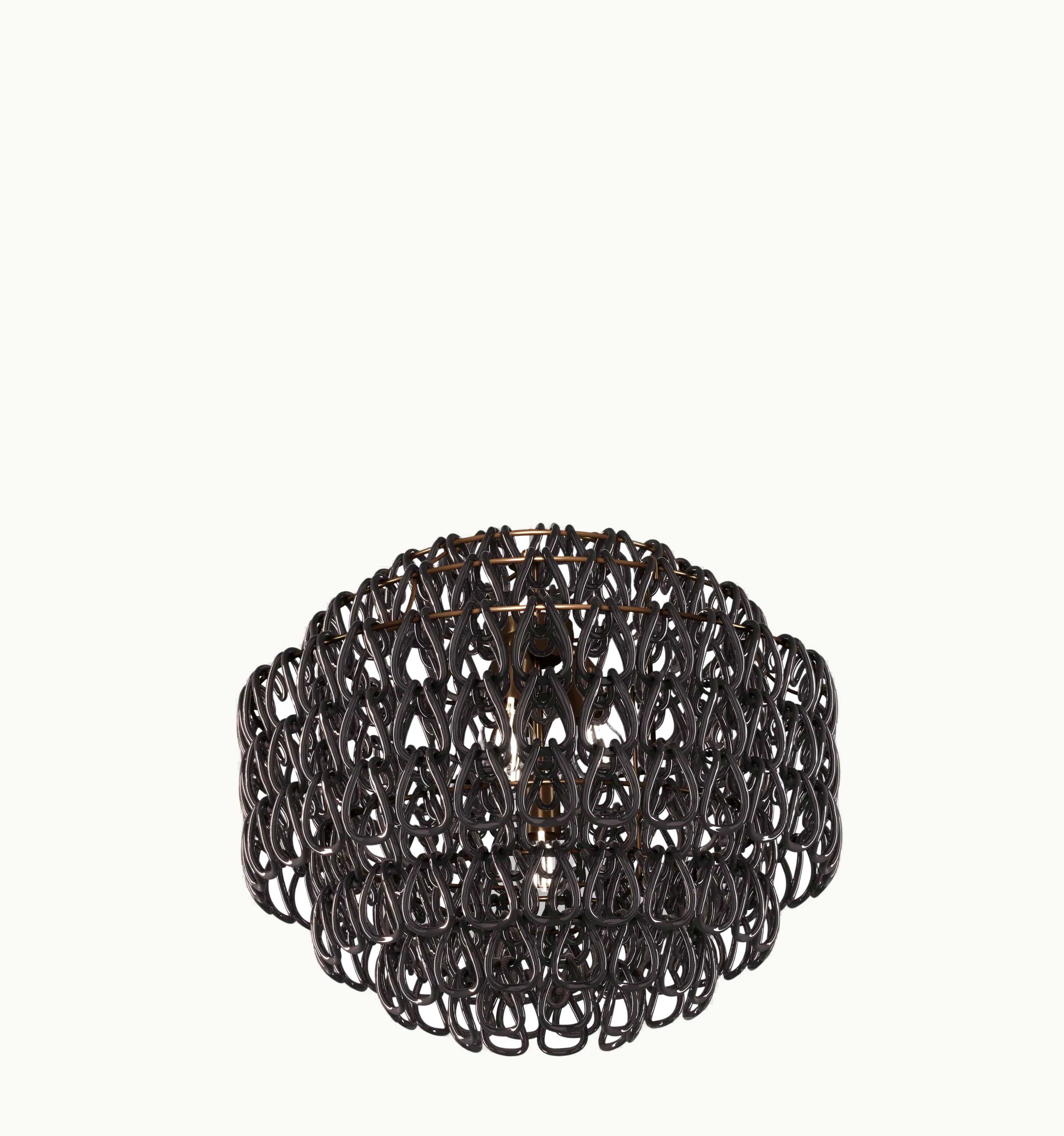 Angelo Mangiarotti Angelo Mangiarotti VIstosi Minigiogali SP 65 Pendant Light In Black Glass With Matt Bronze Frame