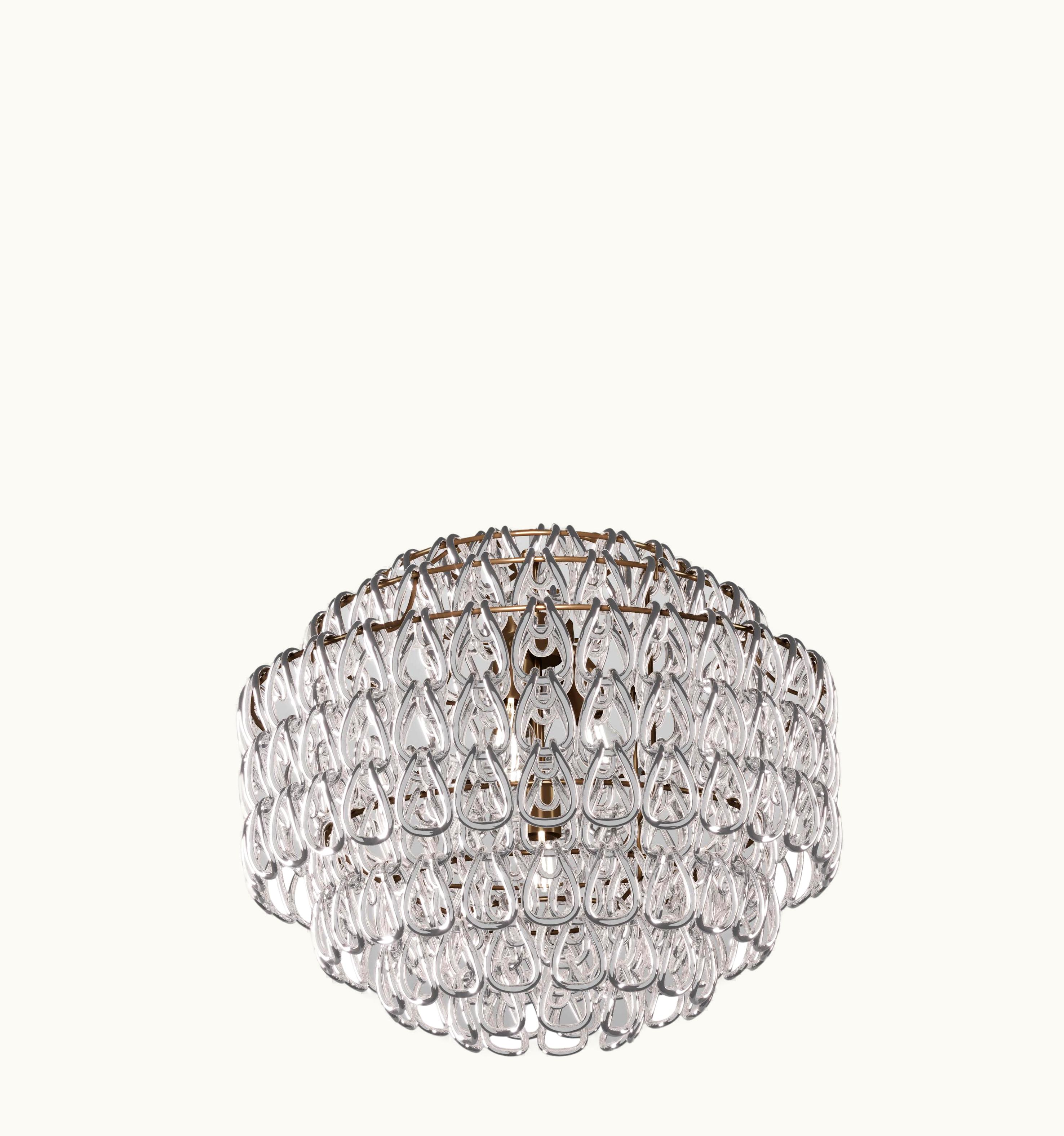 Angelo Mangiarotti Angelo Mangiarotti VIstosi Minigiogali SP 65 Pendant Light In Crystal Silver With Matt Bronze Frame
