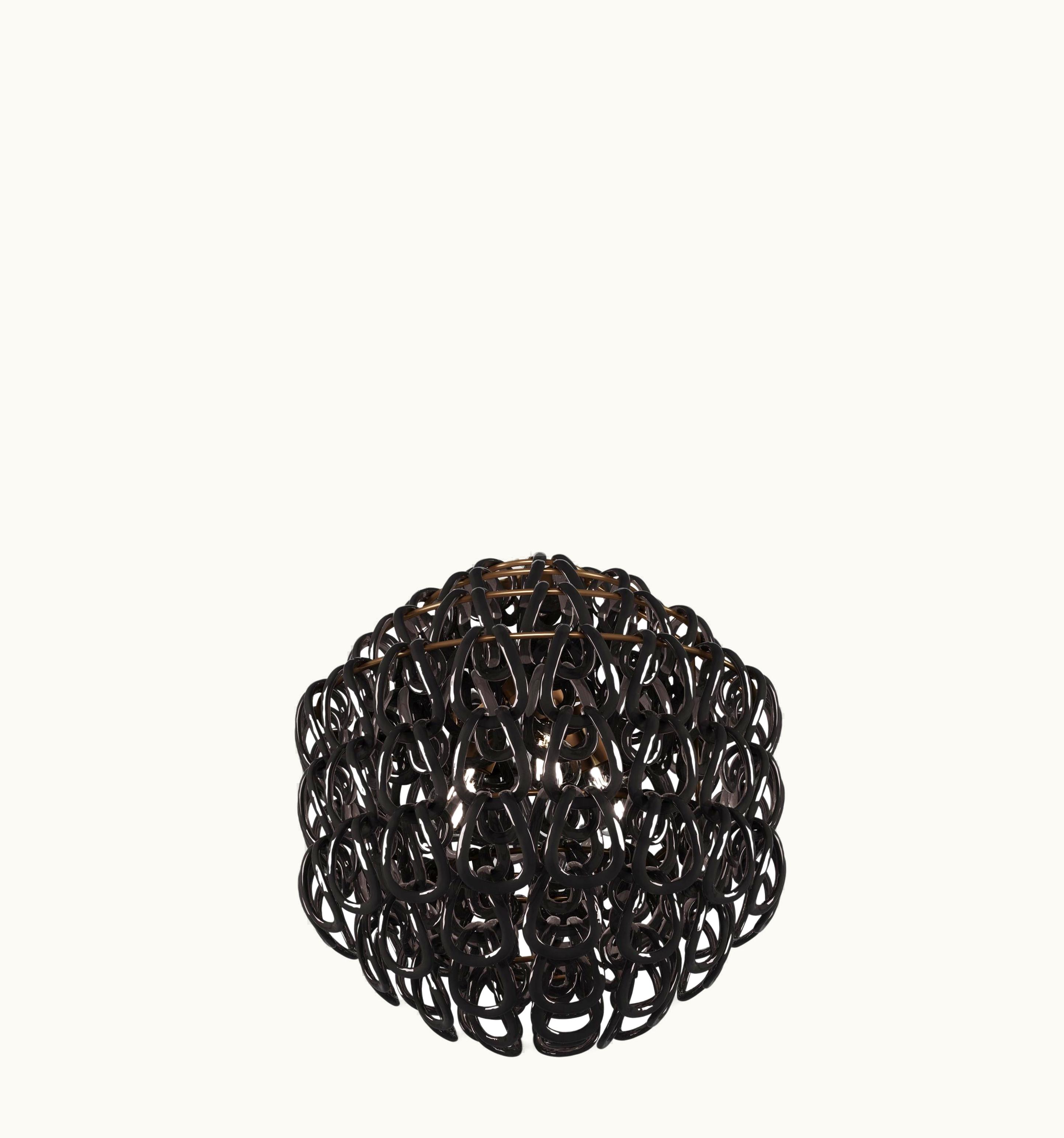 Angelo Mangiarotti Angelo Mangiarotti VIstosi Giogali SP 50 Pendant Light In Black Glass With Matt Bronze Frame