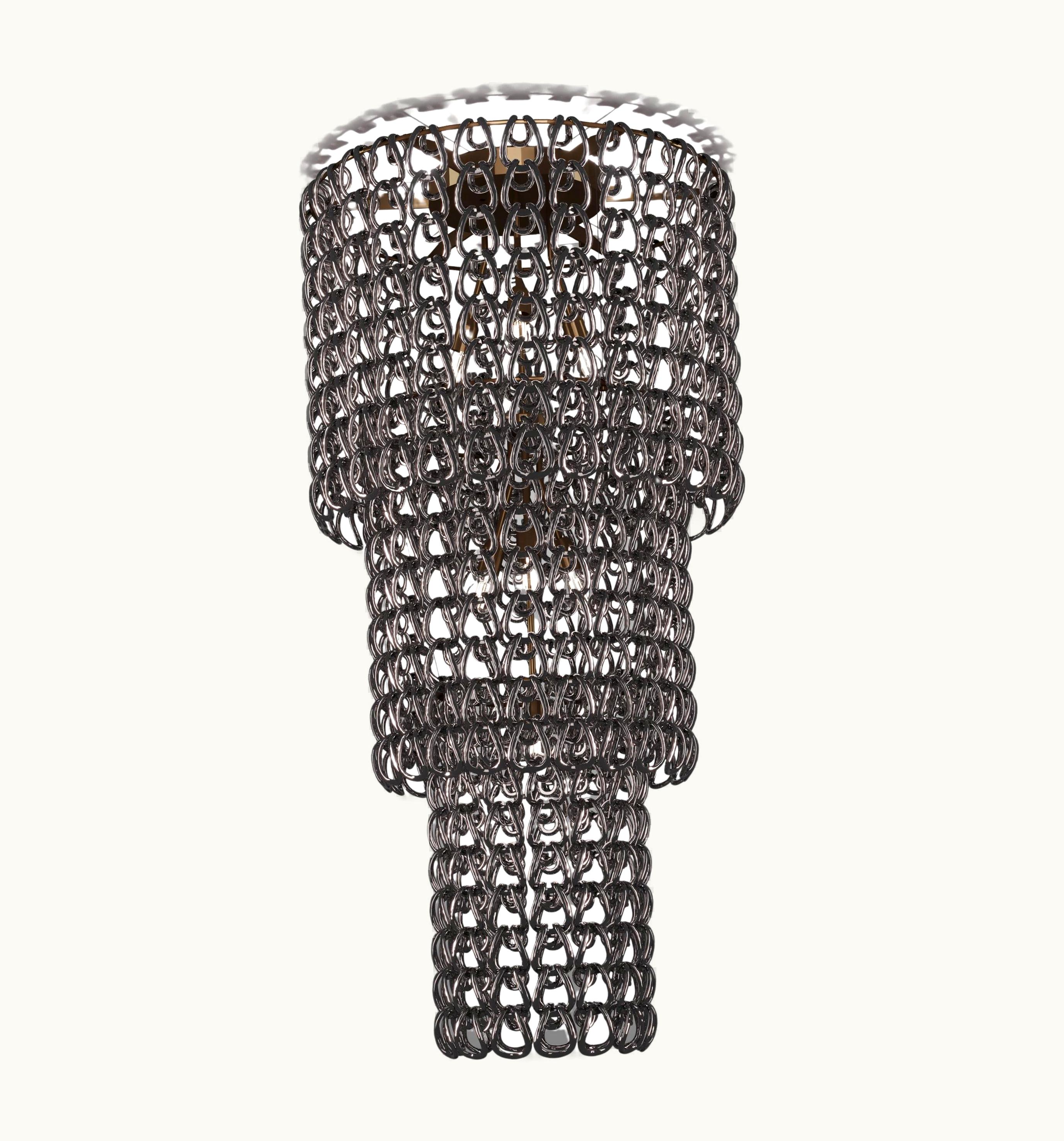 Angelo Mangiarotti Angelo Mangiarotti VIstosi Giogali PL CA3 Flush Mount In Crystal Black Nickel W Matt Bronze Frame