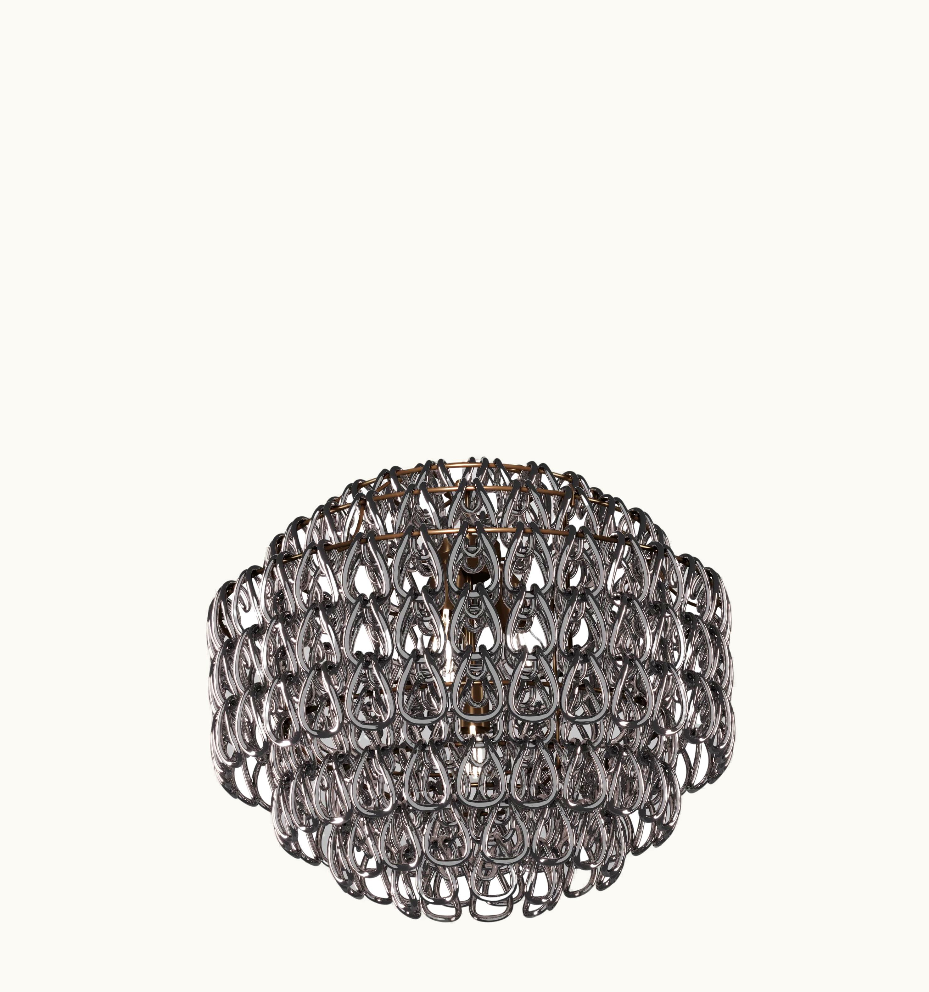 Angelo Mangiarotti Angelo Mangiarotti VIstosi Minigiogali SP 65 Pendant Light In Crystal Black Nickel & Bronze Frame