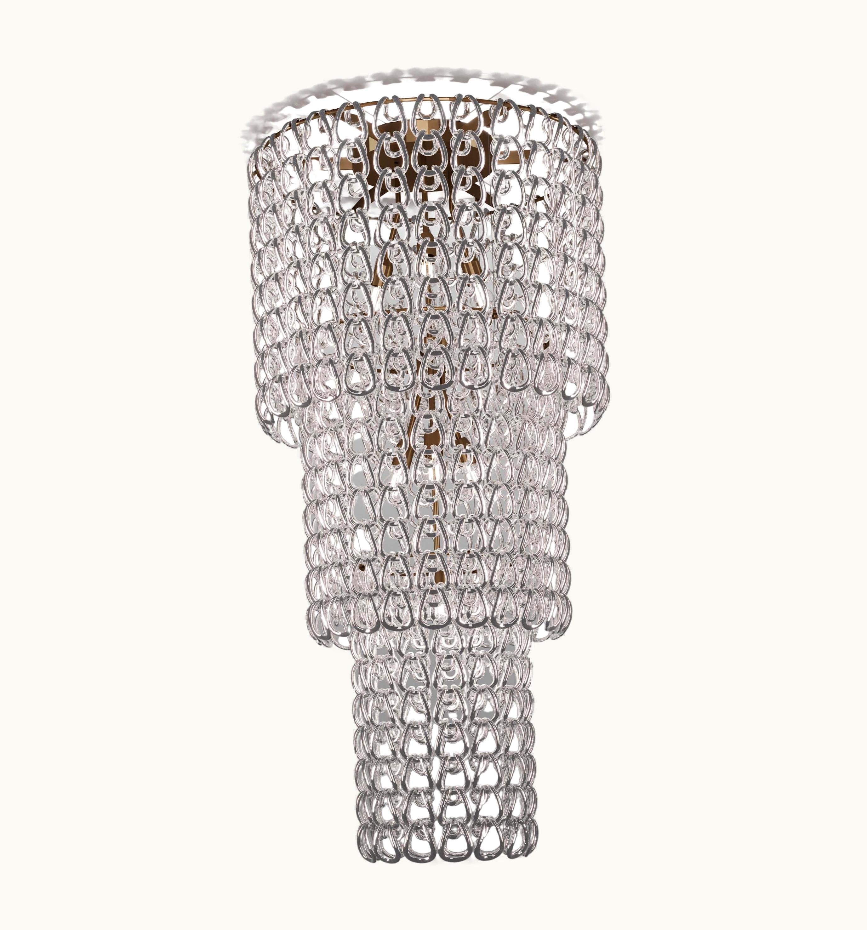 Angelo Mangiarotti Angelo Mangiarotti VIstosi Giogali PL CA3 Flush Mount In Crystal Silver With Matt Bronze Frame