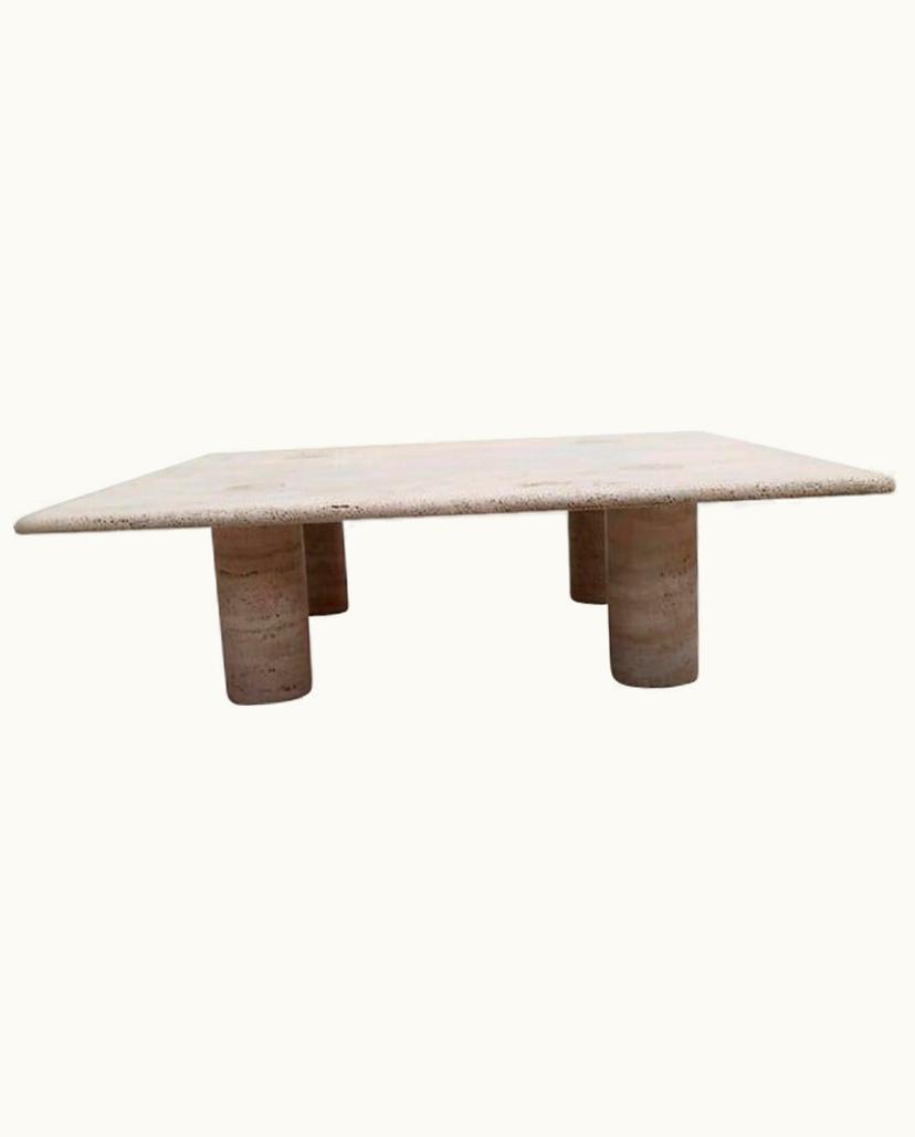 Angelo Mangiarotti Angelo Mangiarotti Mid-Century Travertine Square Coffee Table By Angelo Mangiarotti, Italy, 1970s