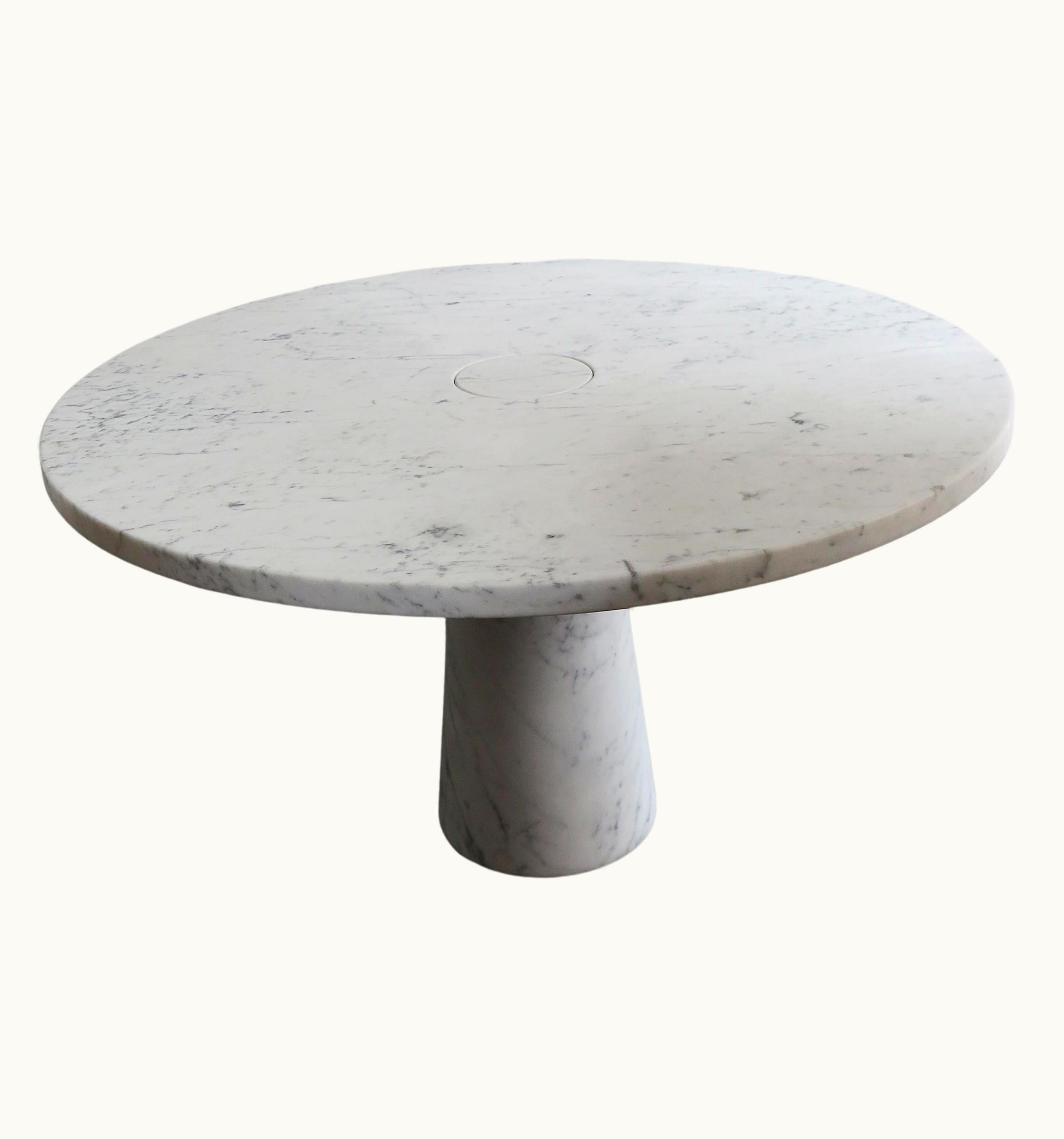 Angelo Mangiarotti Angelo Mangiarotti For Agapecasa Italian Eros White Carrara Marble Table
