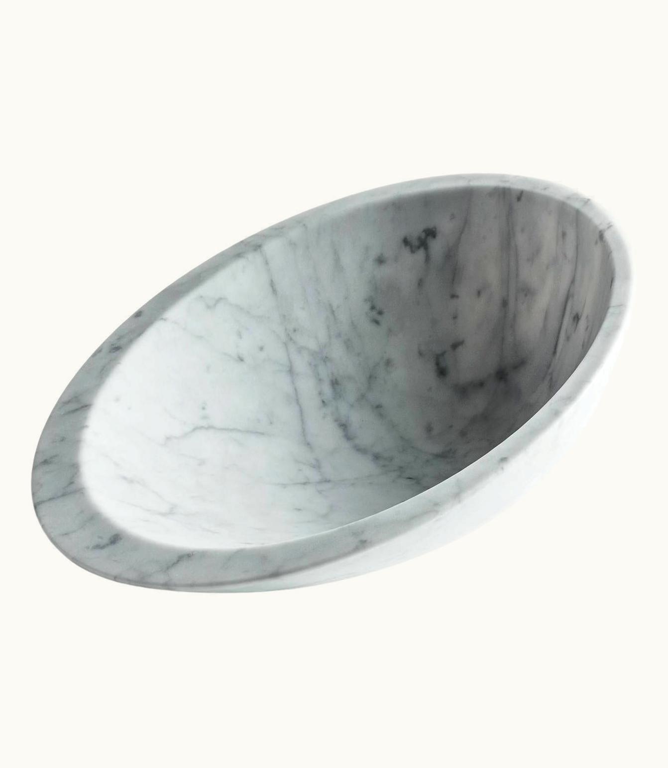 Angelo Mangiarotti Angelo Mangiarotti Pura Bowl In White Carrara Marble