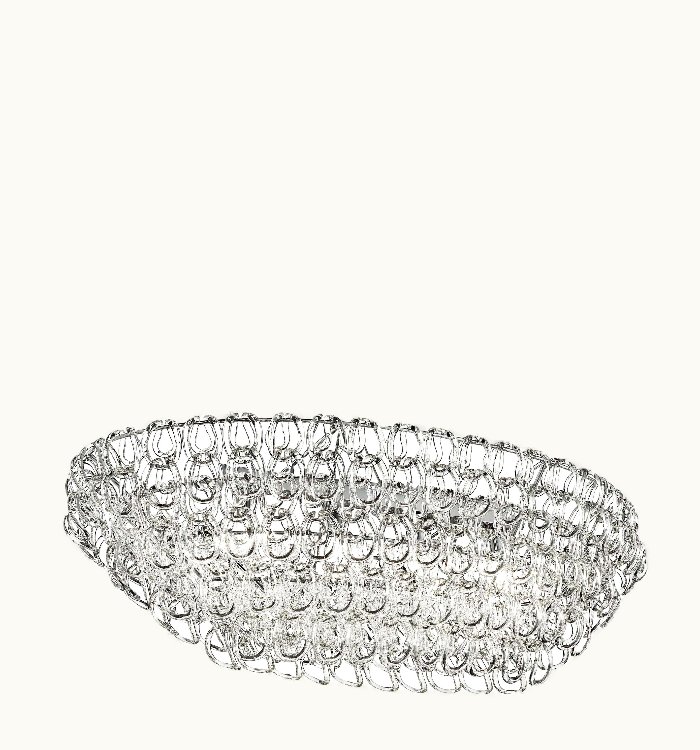 Angelo Mangiarotti Angelo Mangiarotti VIstosi Oval Giogali SP OV1 Chandelier With Chrome Base By Angelo Mangiarotti