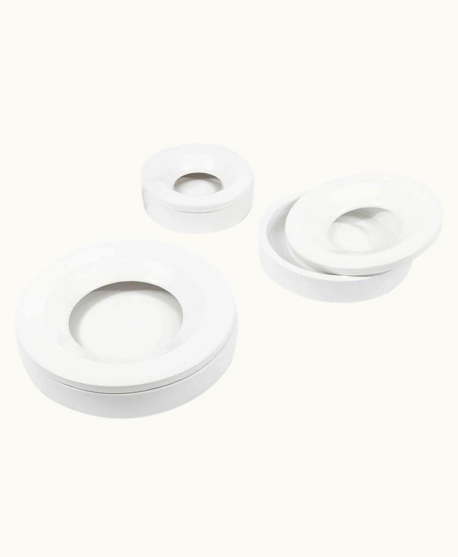 Angelo Mangiarotti Angelo Mangiarotti Danese Milano Medium Barbados Ashtray In White Ceramic By Angelo Mangiarotti