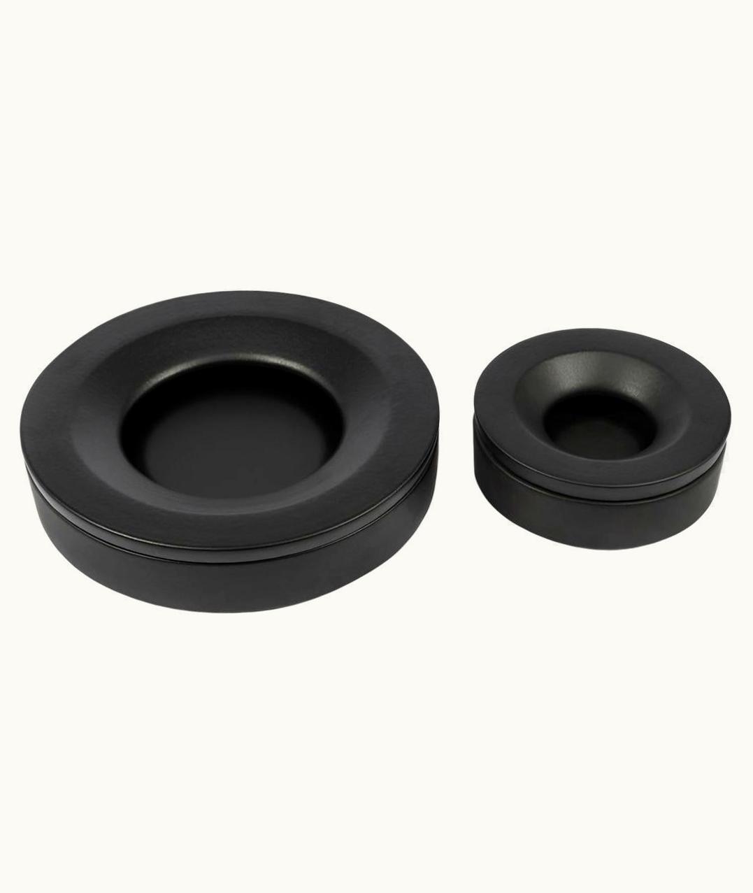 Angelo Mangiarotti Angelo Mangiarotti Danese Milano Medium Barbados Ashtray In Black Ceramic By Angelo Mangiarotti