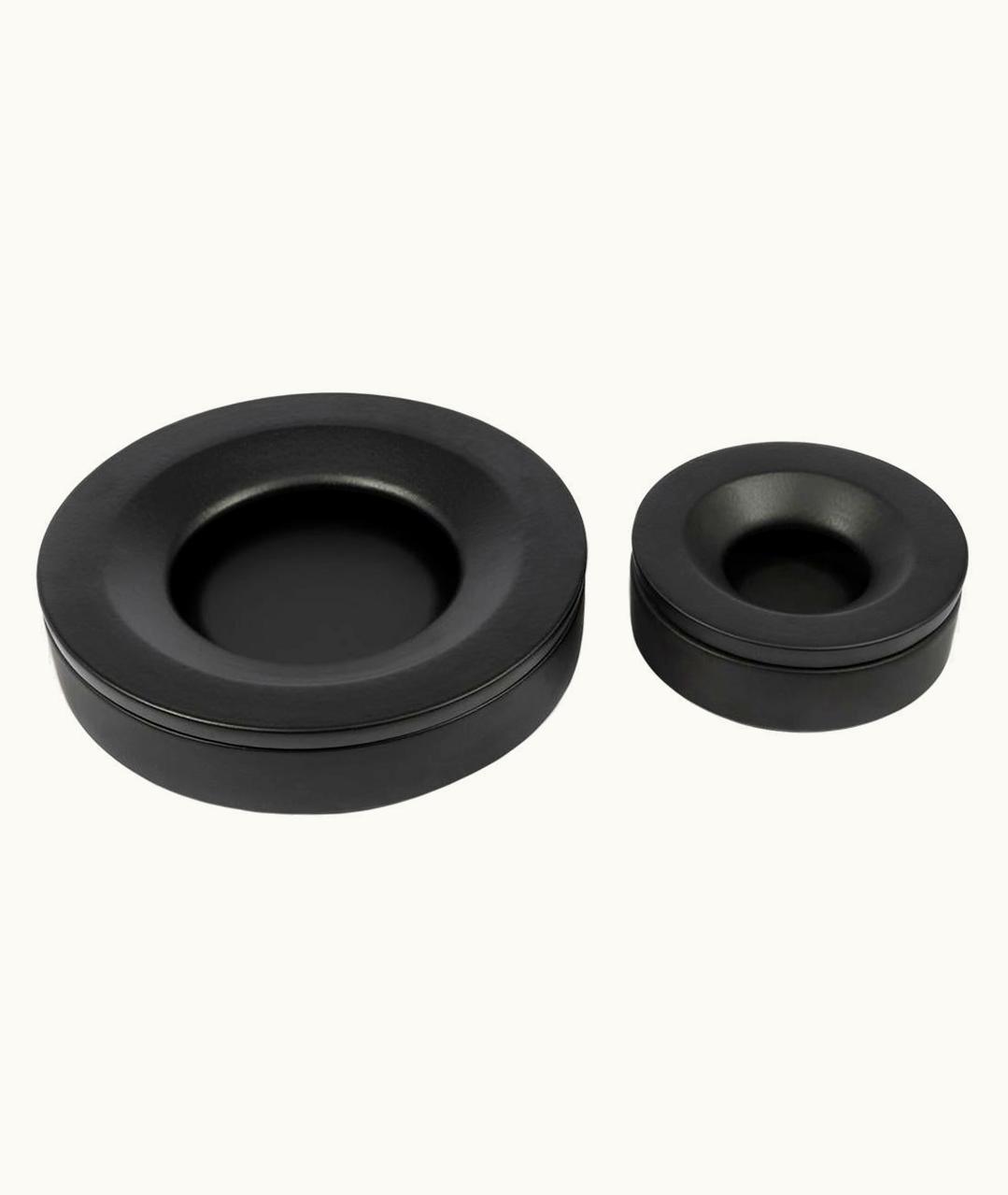 Angelo Mangiarotti Angelo Mangiarotti Danese Milano Small Barbados Ashtray In Black Ceramic By Angelo Mangiarotti