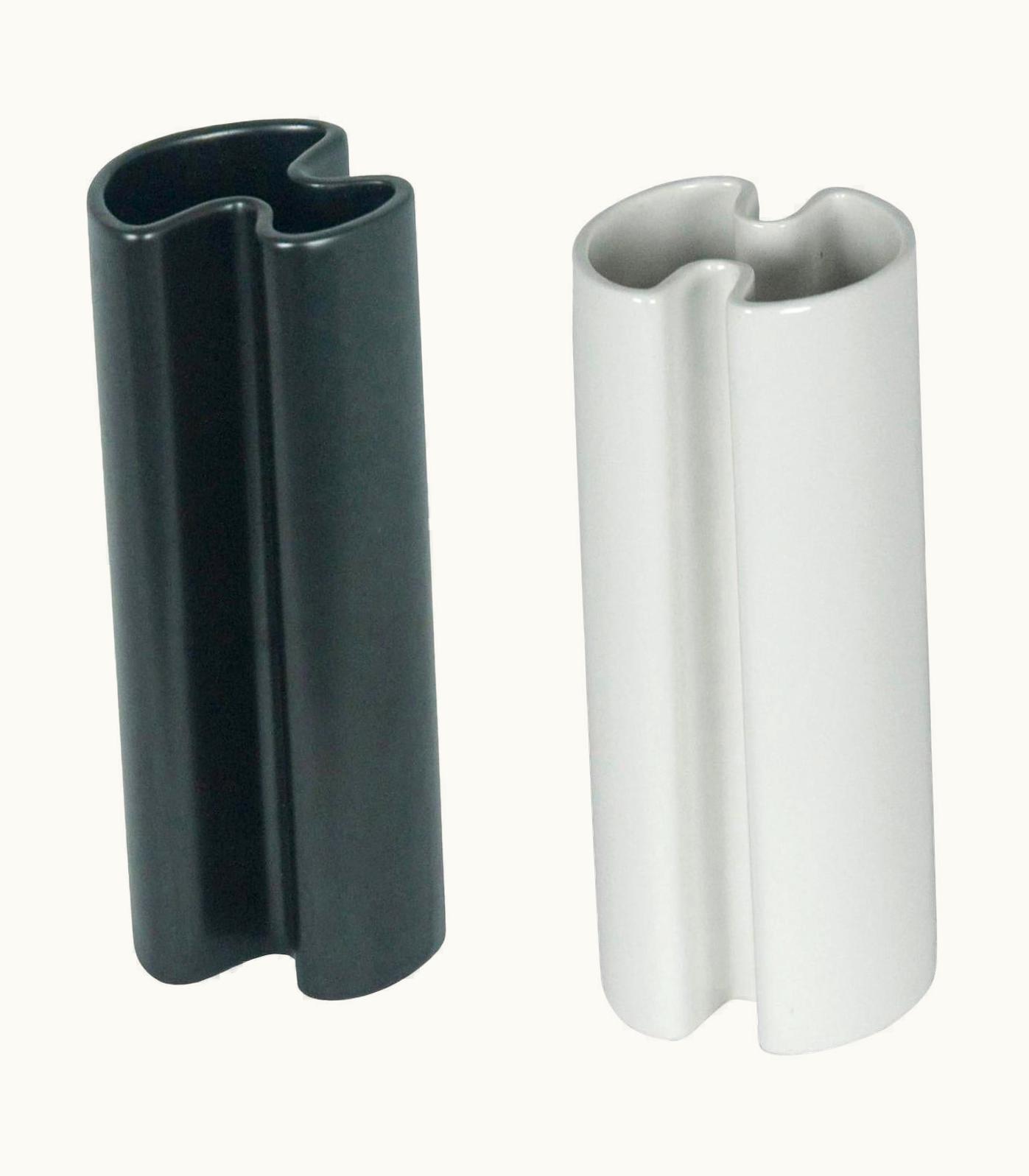 Angelo Mangiarotti Angelo Mangiarotti Philippines Black And White Ceramic Vases By Angelo Mangiarotti For Danese, 1964