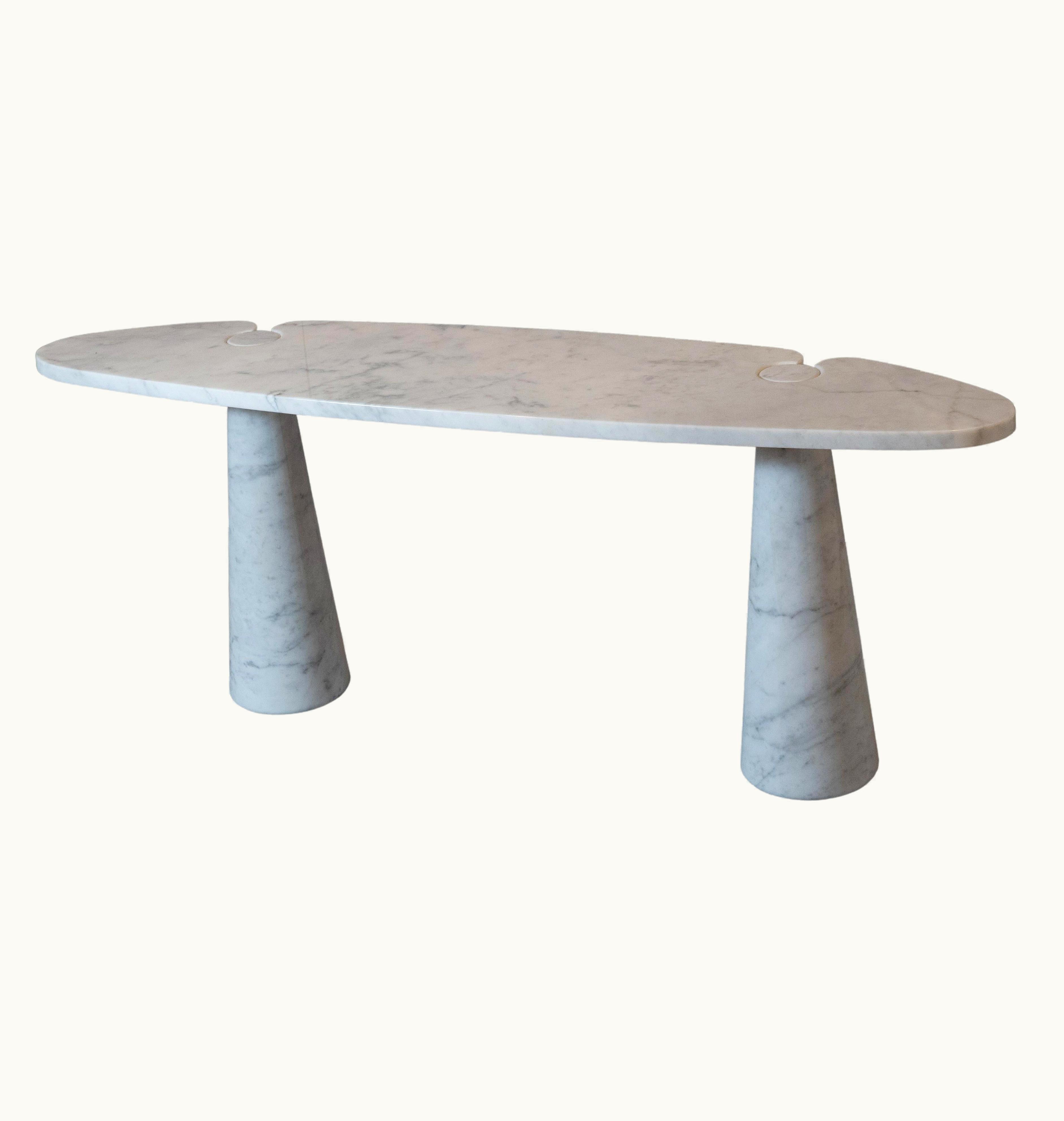 Angelo Mangiarotti Angelo Mangiarotti: Sculptural Eros Console In White Carrara Marble, Italy 1971