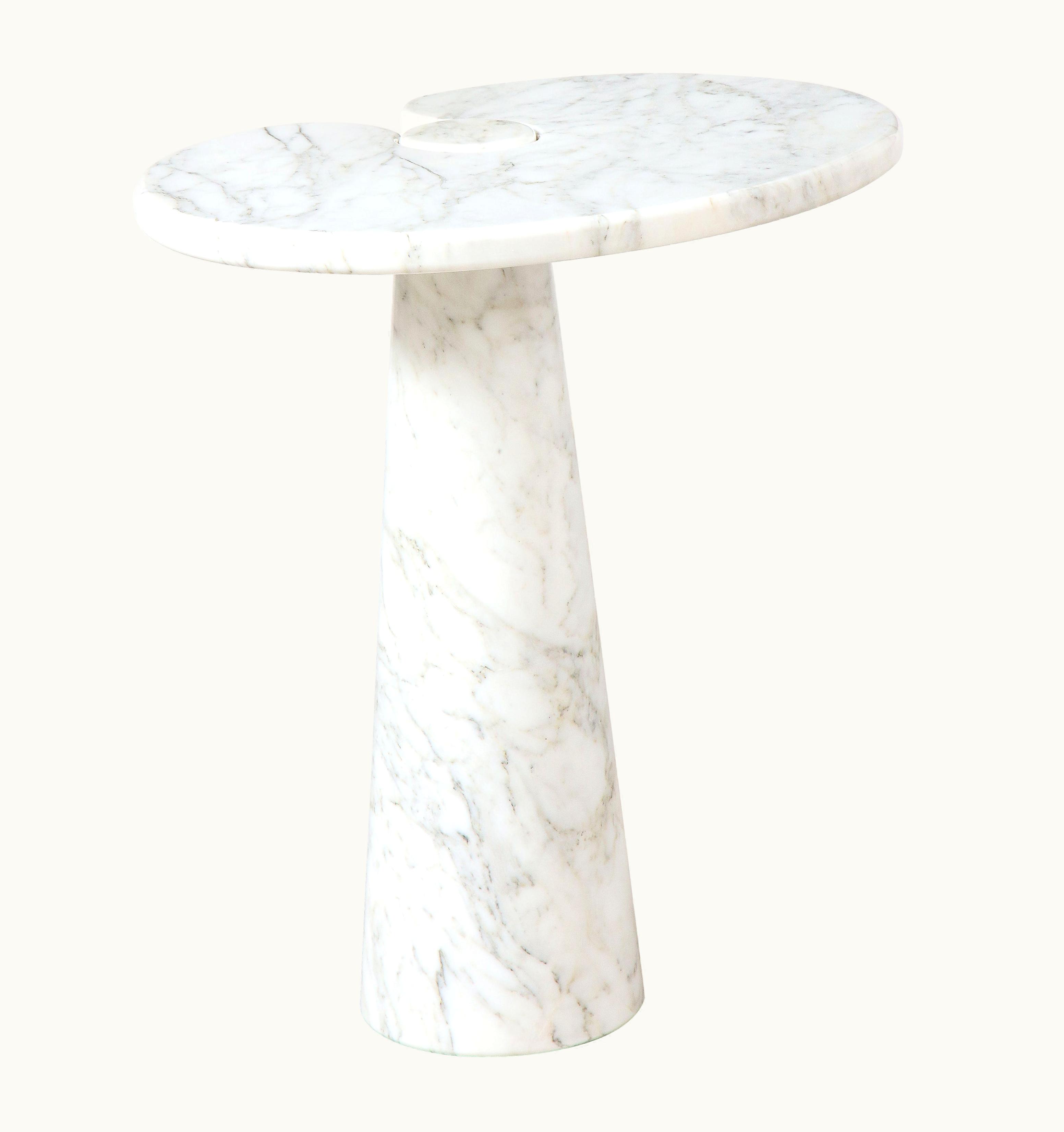 Angelo Mangiarotti Angelo Mangiarotti For Skipper 'Eros' Series Carrara Marble Tall Side Table