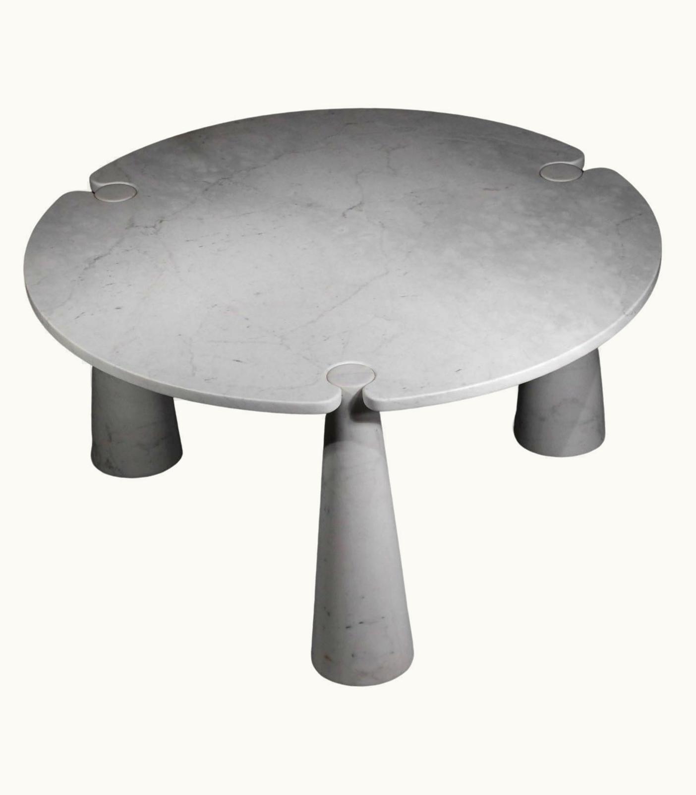 Angelo Mangiarotti Angelo Mangiarotti Tripod Dining Table In Carrara Marble Angelo Mangiarotti Model Eros