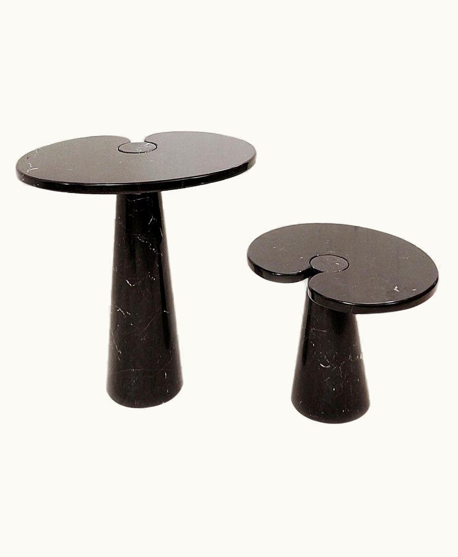 Angelo Mangiarotti Angelo Mangiarotti Set Of 2 Black Marble Console Tables Model ''Eros'' By Angelo Mangiarotti
