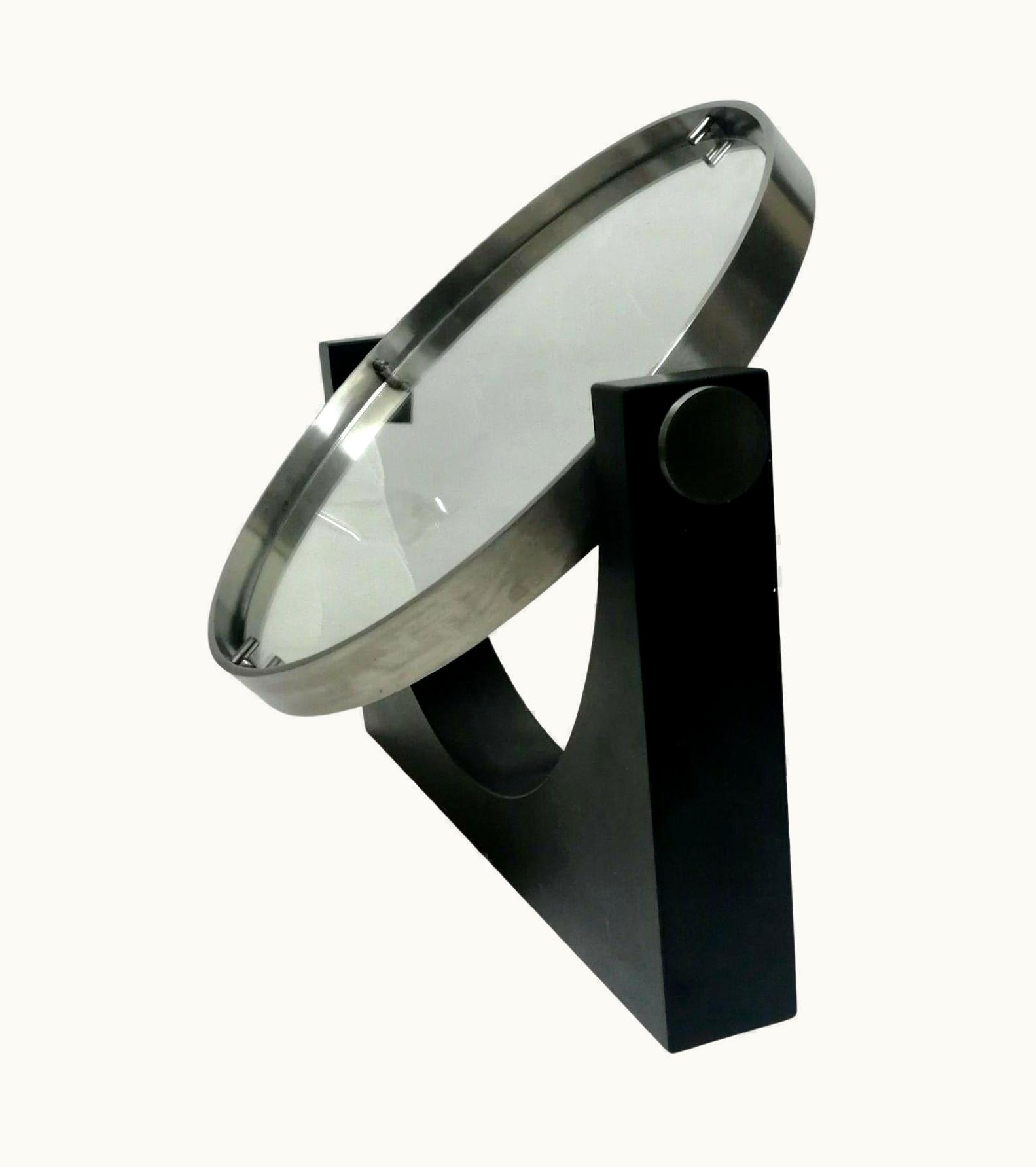 Angelo Mangiarotti Angelo Mangiarotti Slate Table Double-Sided Mirror For Toilet Design Angelo Mangiarotti, 1960s