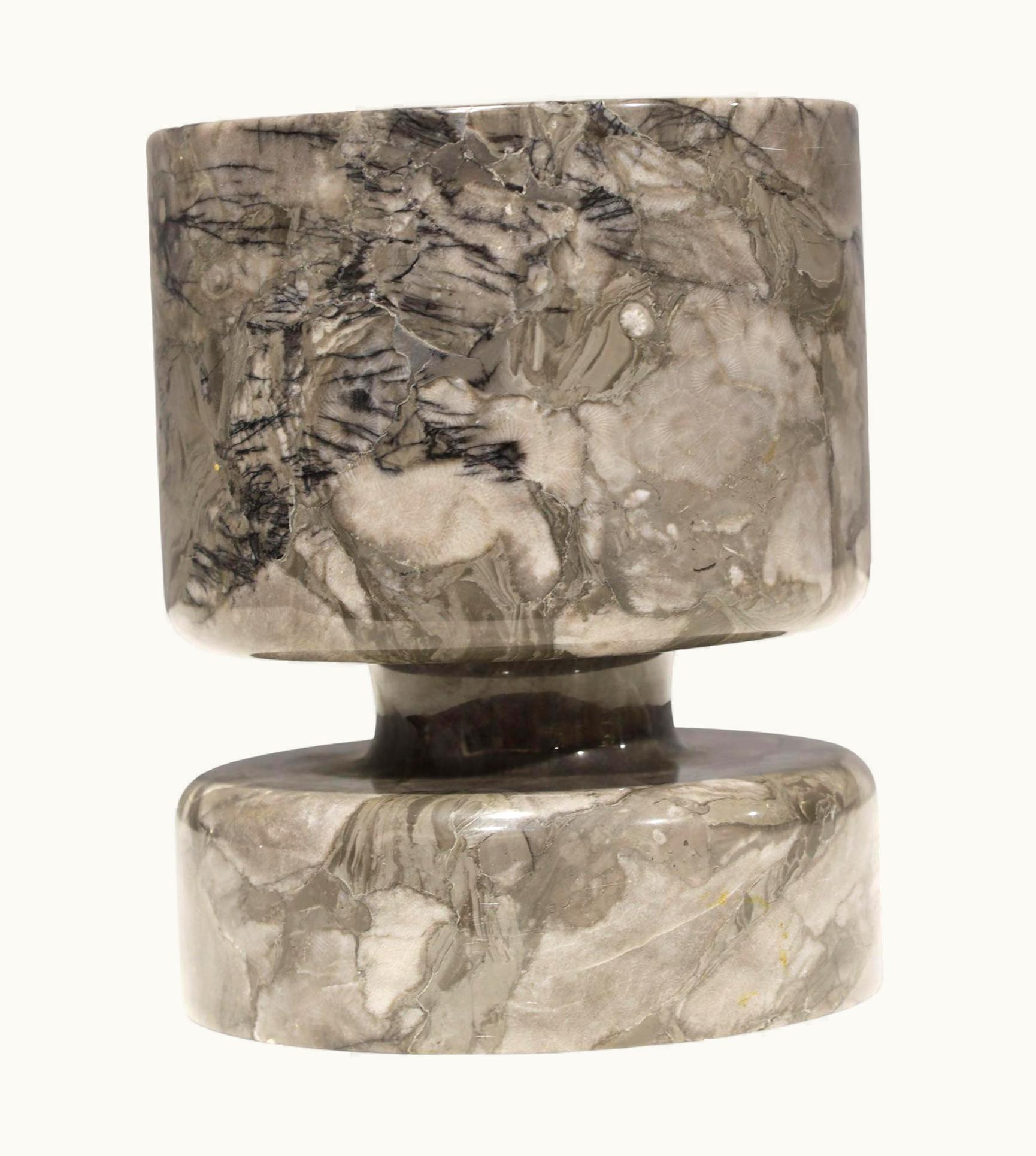 Angelo Mangiarotti Angelo Mangiarotti Gray Marble Vase UZ0198404