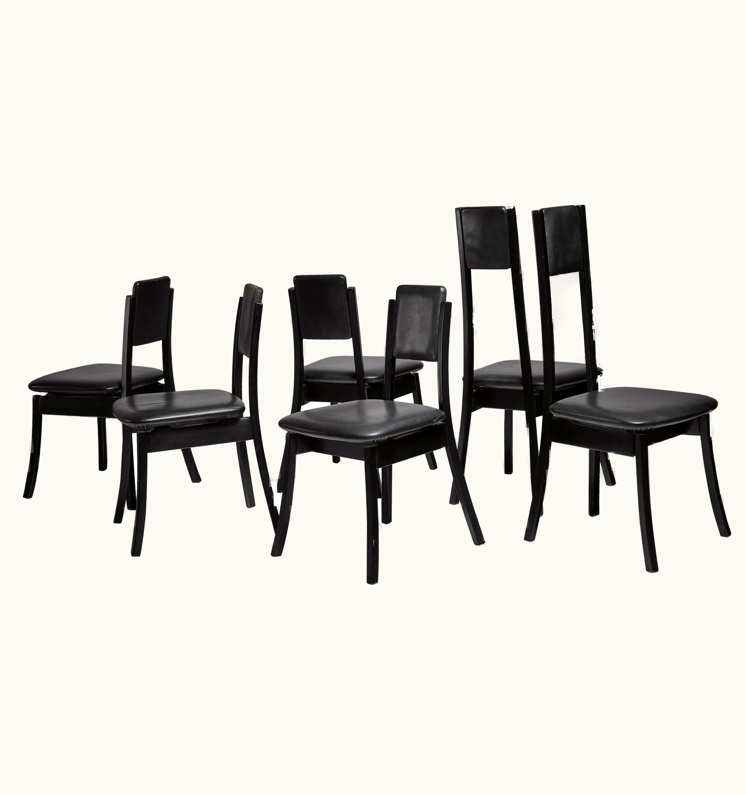 Angelo Mangiarotti Set Of Six Dining Chairs, Italy, 1970s