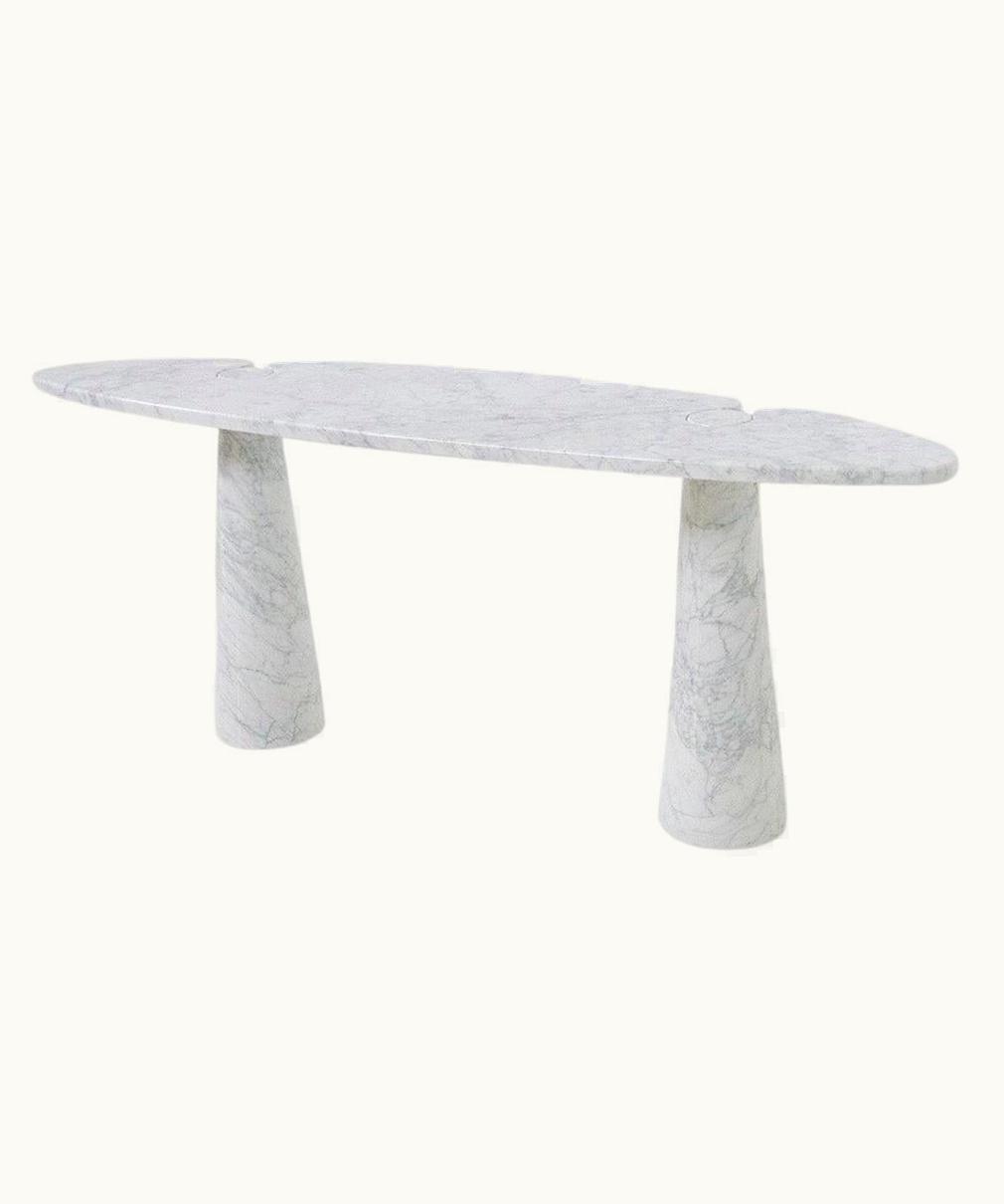 Angelo Mangiarotti White Carrara Marble Console Table